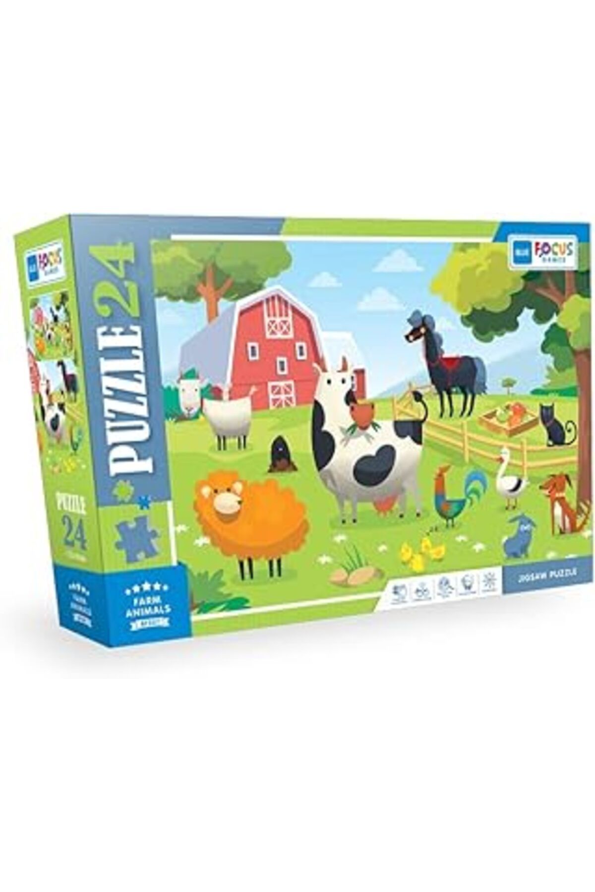 DENİZBİLİŞİM Blue Focus 24 Parça - Farm Animals (ÇİFTLİK HAYVANLARİ)