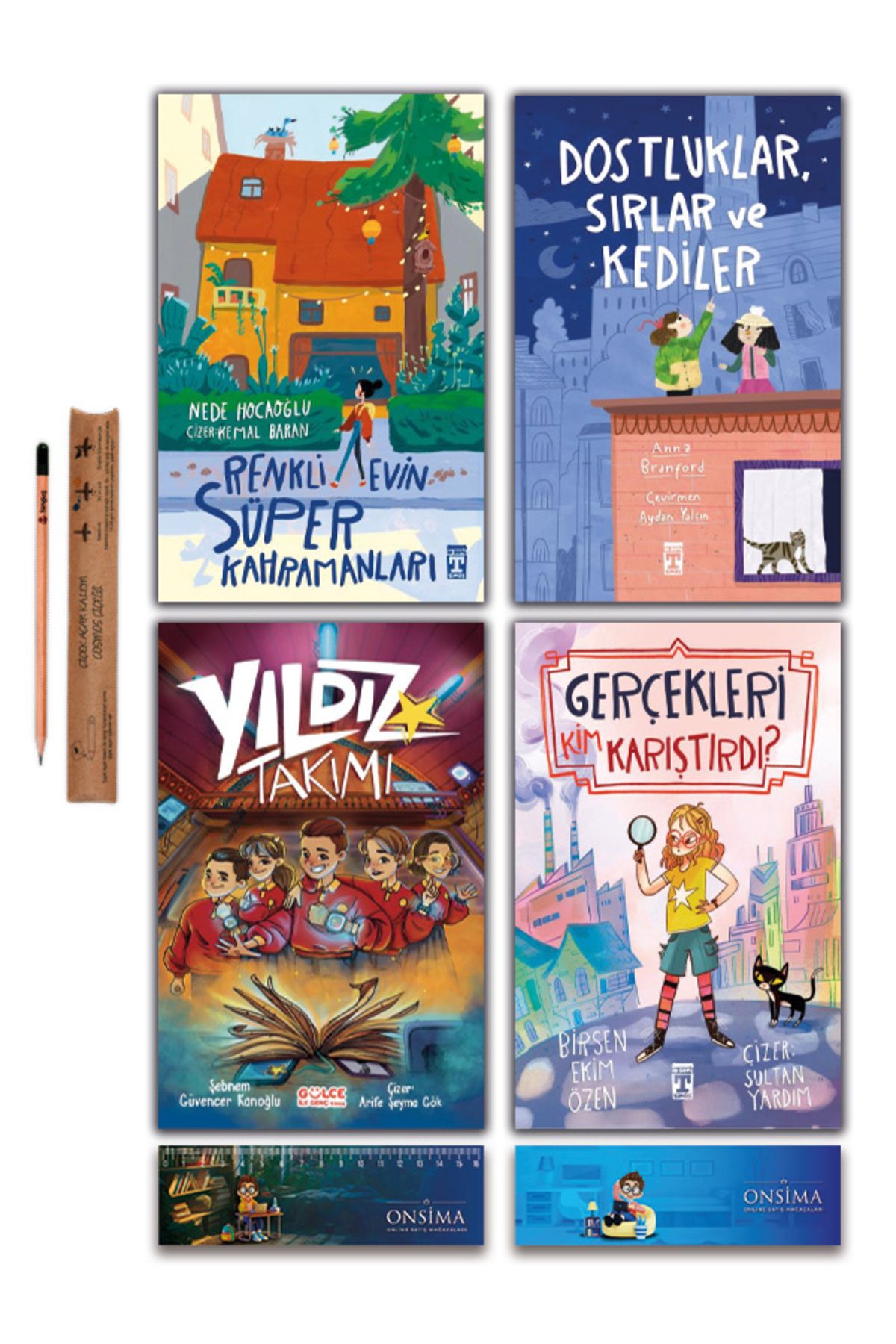 İlk Genç Timaş Renkli Evin Süper Kahramanları - Yıldız Takımı - Dostluklar Sırlar ve Kediler Set 4 Kitap