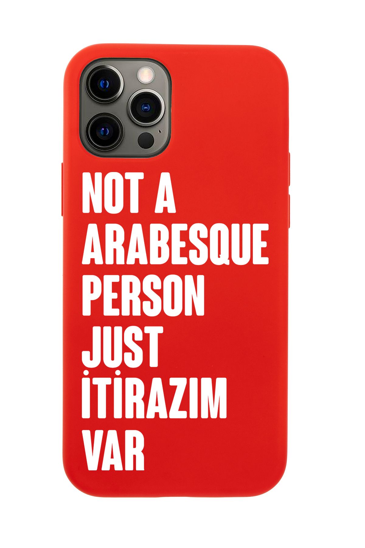 mooodcase iPhone 12 Pro Max Uyumlu Not Arabesque Person Just İtirazım Var Desenli Telefon Kılıfı