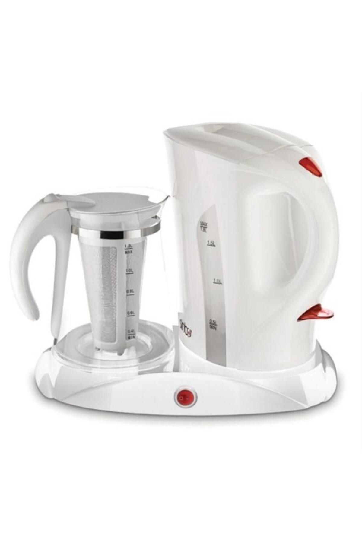 Techno Stock Sk-2389 Cam Demlikli Çay Makinesi Beyaz KEA-CYC-SNB-0029