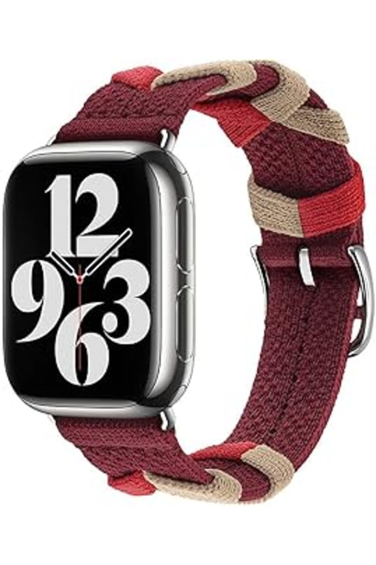 karadağsb Zore Apple İle Uyumlu Watch 38Mm/40Mm Krd-97 Sarmal Örgü Tasarımlı Kordon Kırmızı