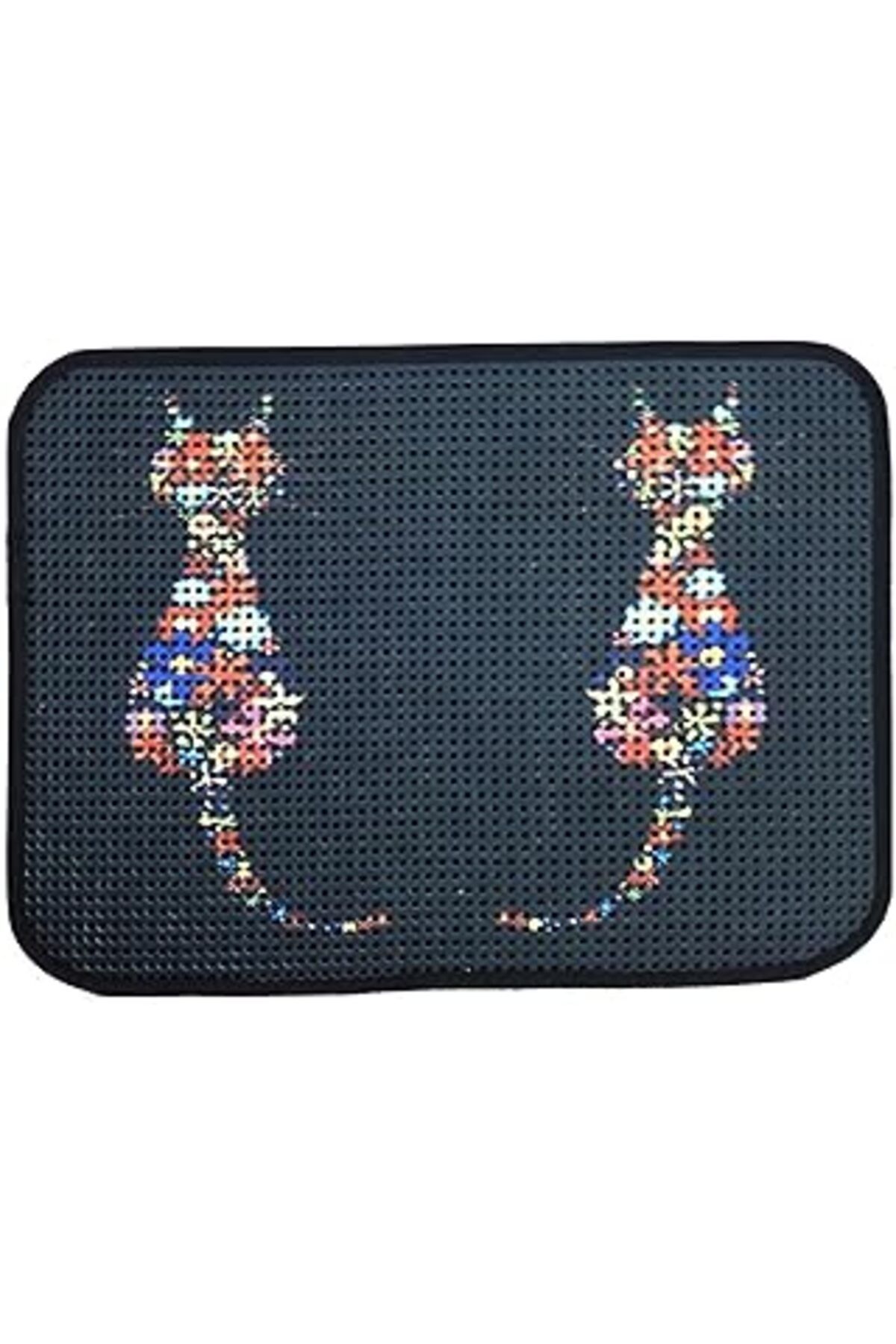 karadağsb Miapet Elekli Desenli Kedi Tuvalet Önü Paspası 60 X 45 Cm Ters Kediler