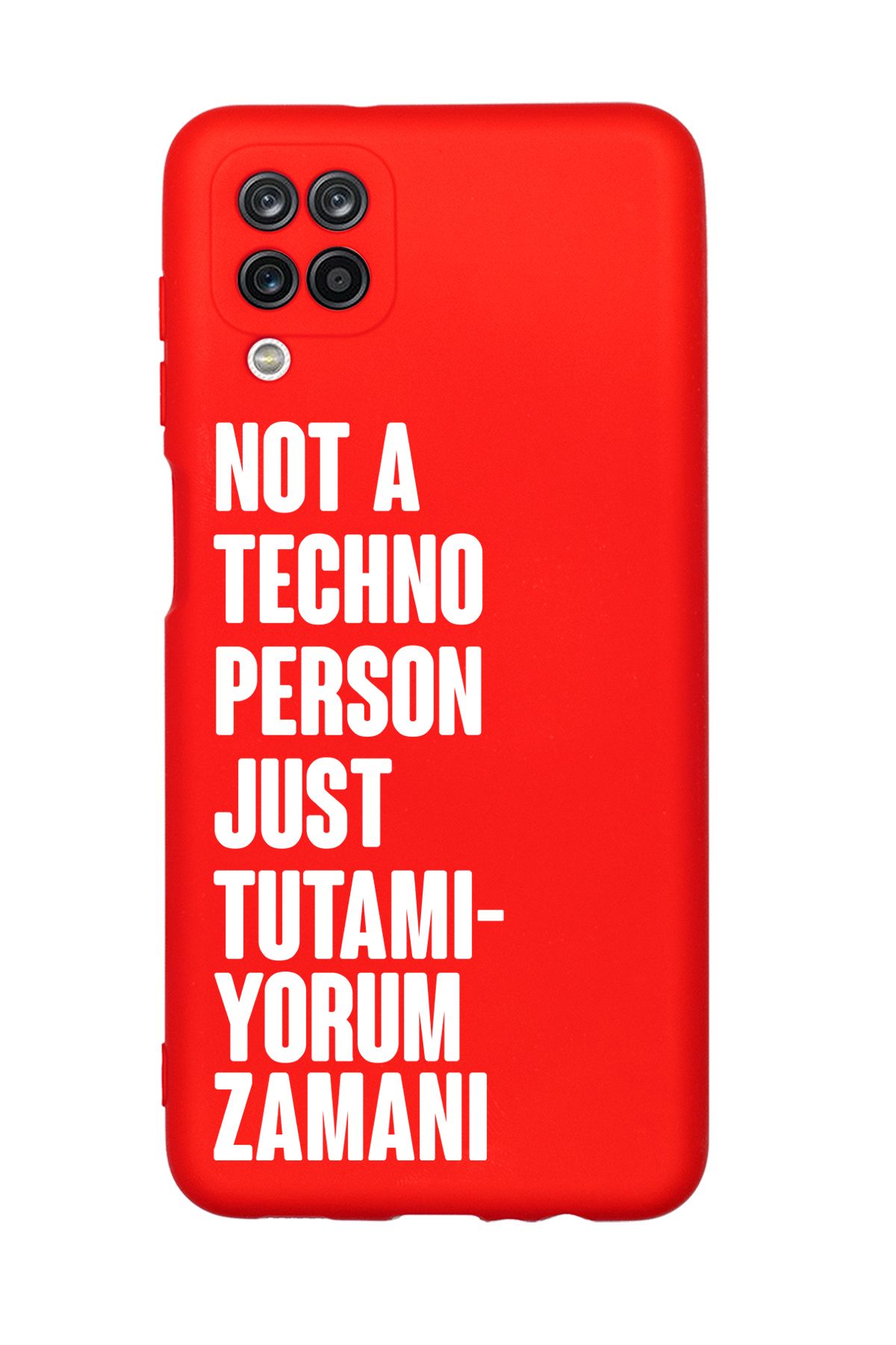 mooodcase Samsung A12 Uyumlu Not Techno Person Just Tutamıyorum Zamanı Desenli Telefon Kılıfı