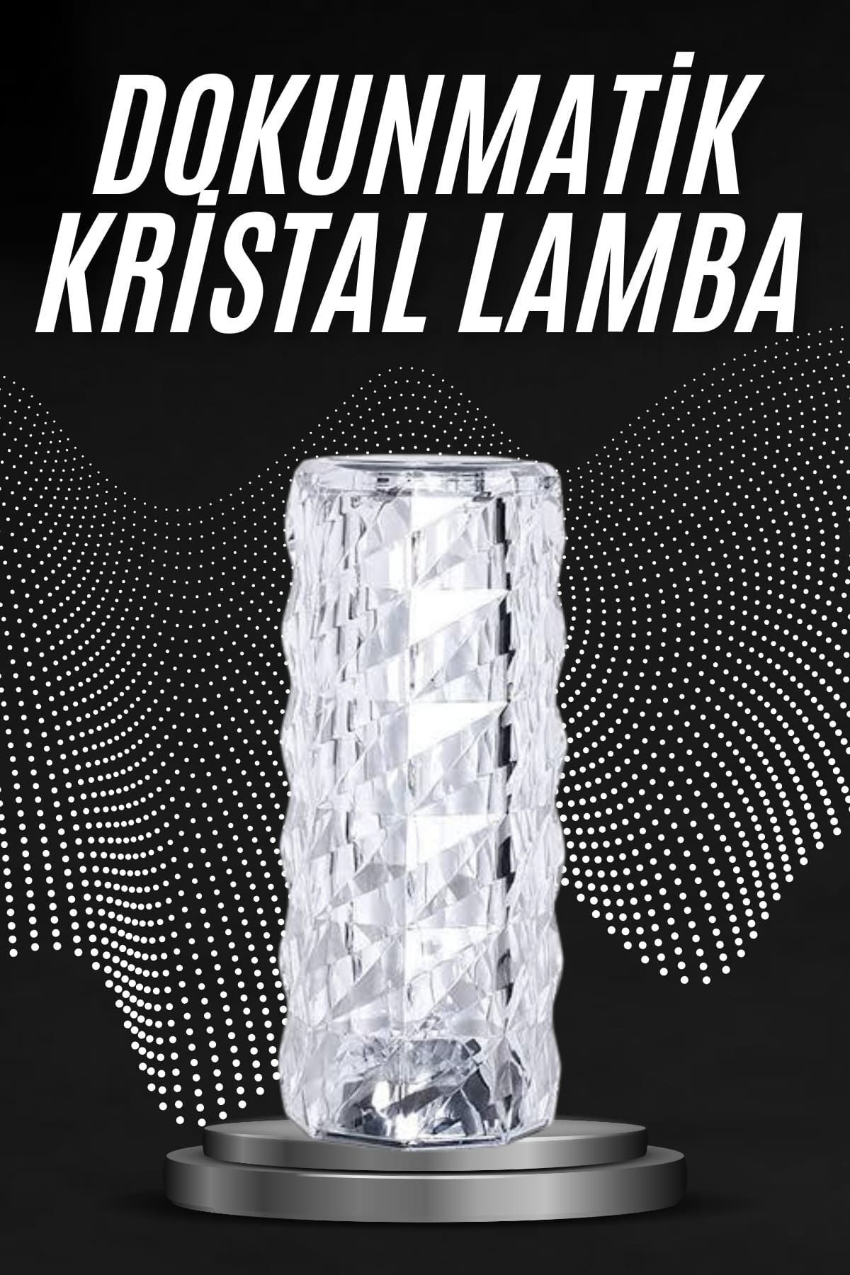 KeşifHOME Dekoratif Kristal Lamba Masa Lambası Şarjlı Masa Lambası Dokunmatik Sensör Usb Şarjlı