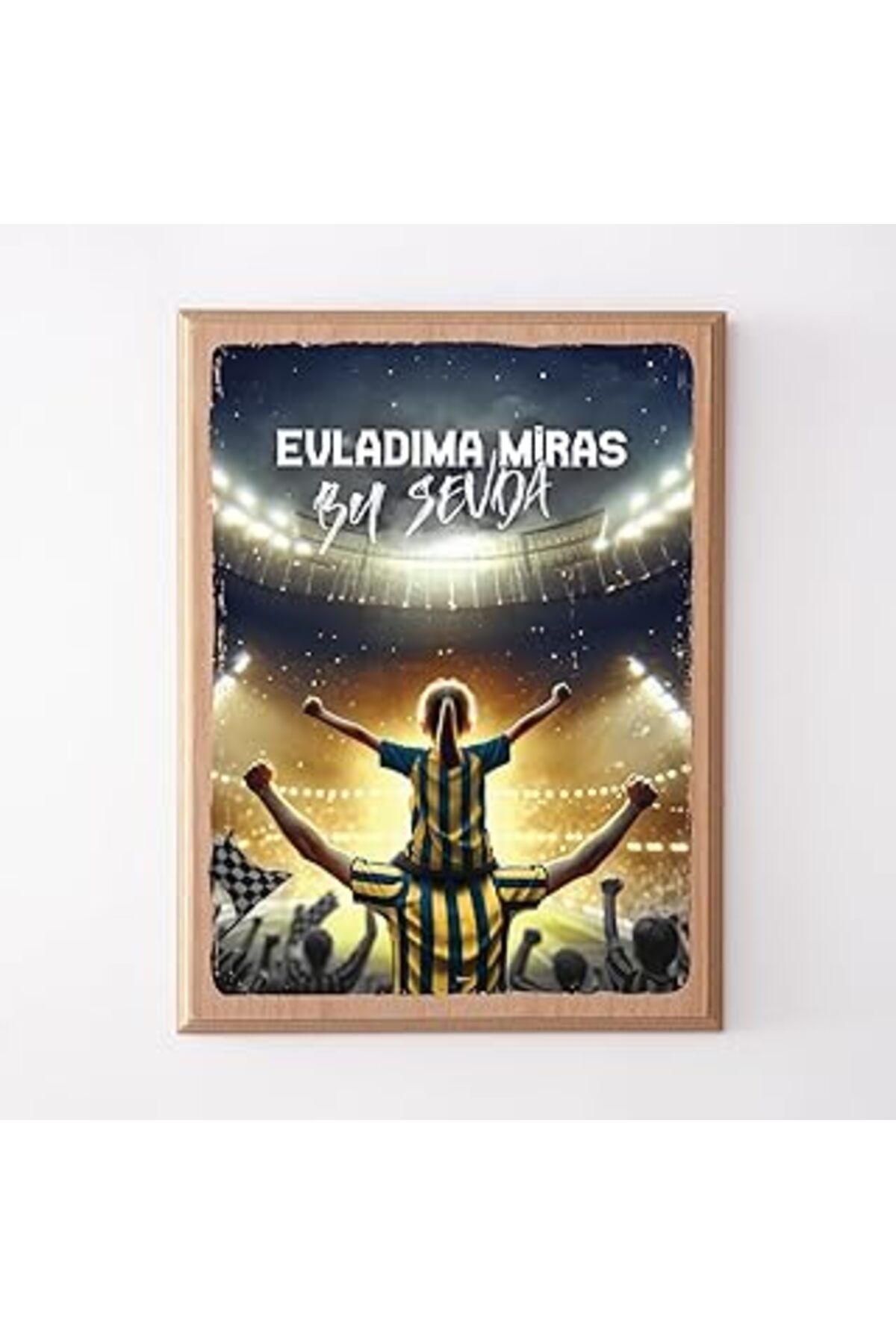robotrend Sarı Lacivert Taraftarlara Özel Ahşap Tablo 22X30 Cm