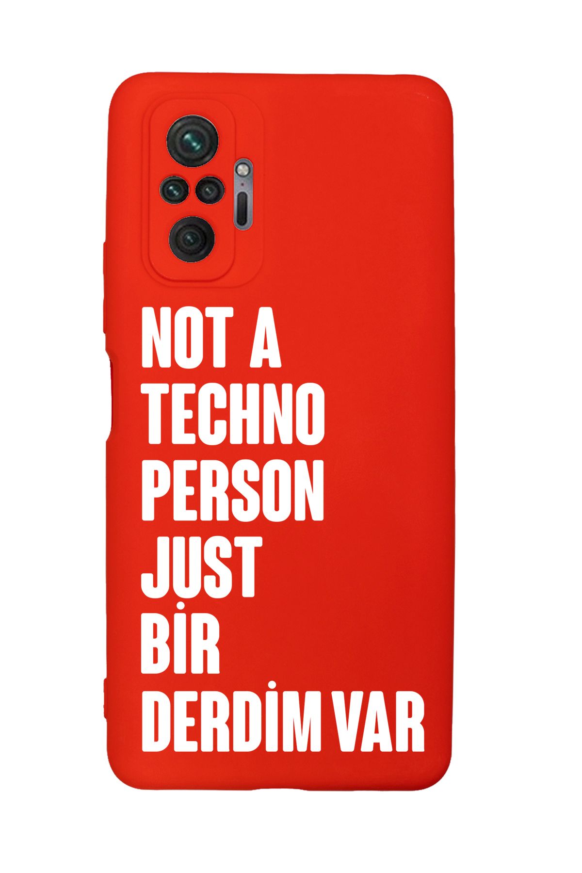 mooodcase Redmi Note 10 Pro Max Uyumlu Not Techno Person Just Bir Derdim Var Desenli Telefon Kılıfı