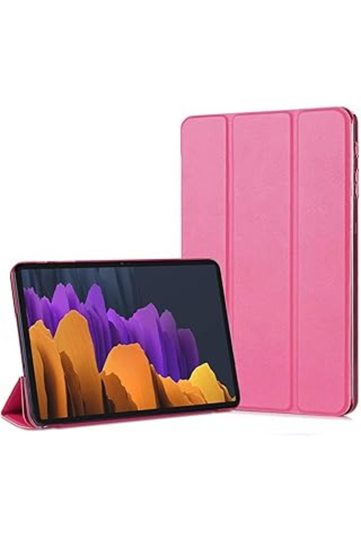 karadağsb Microsonic Samsung Galaxy Tab S7 Plus T970 Için Kılıf Slim Translucent Back Smart Cover Pembe [Gala