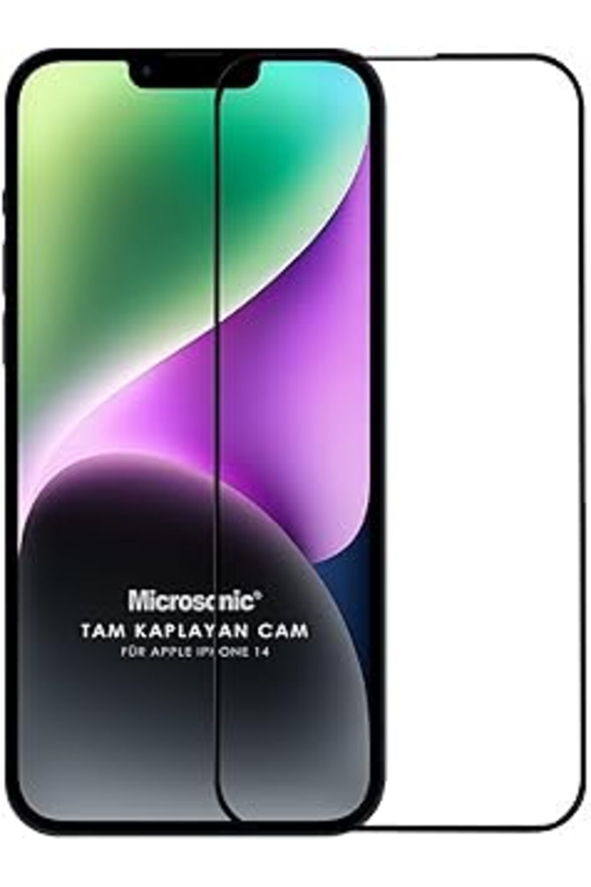 jupiter global bazaar Microsonic Apple Iphone 14 Tam Kaplayan Temperli Cam Ekran Koruyucu Siyah