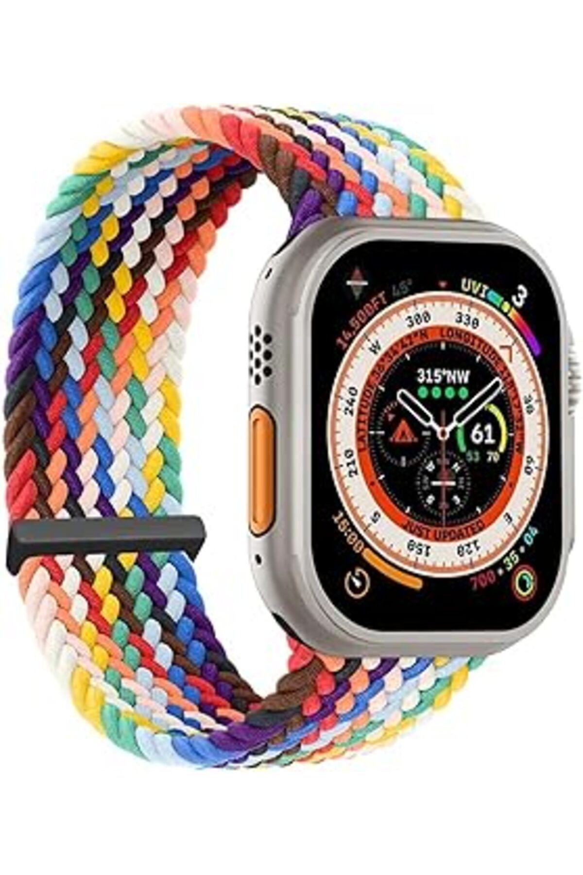 karadağsb Microsonic Apple Watch Series 6 44Mm Için Kordon, (Large Size, 160Mm) Braided Solo İlmik Kayış Prid