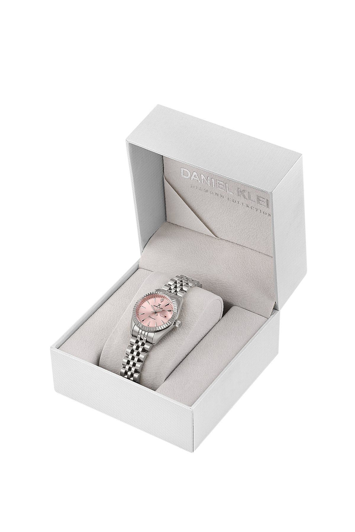 Daniel Klein Kadranı Pembe Kordonu Gri Renk Ayarlanabilir Kordonlu 28 Mm Kadın Kol Saati Ve Bileklik