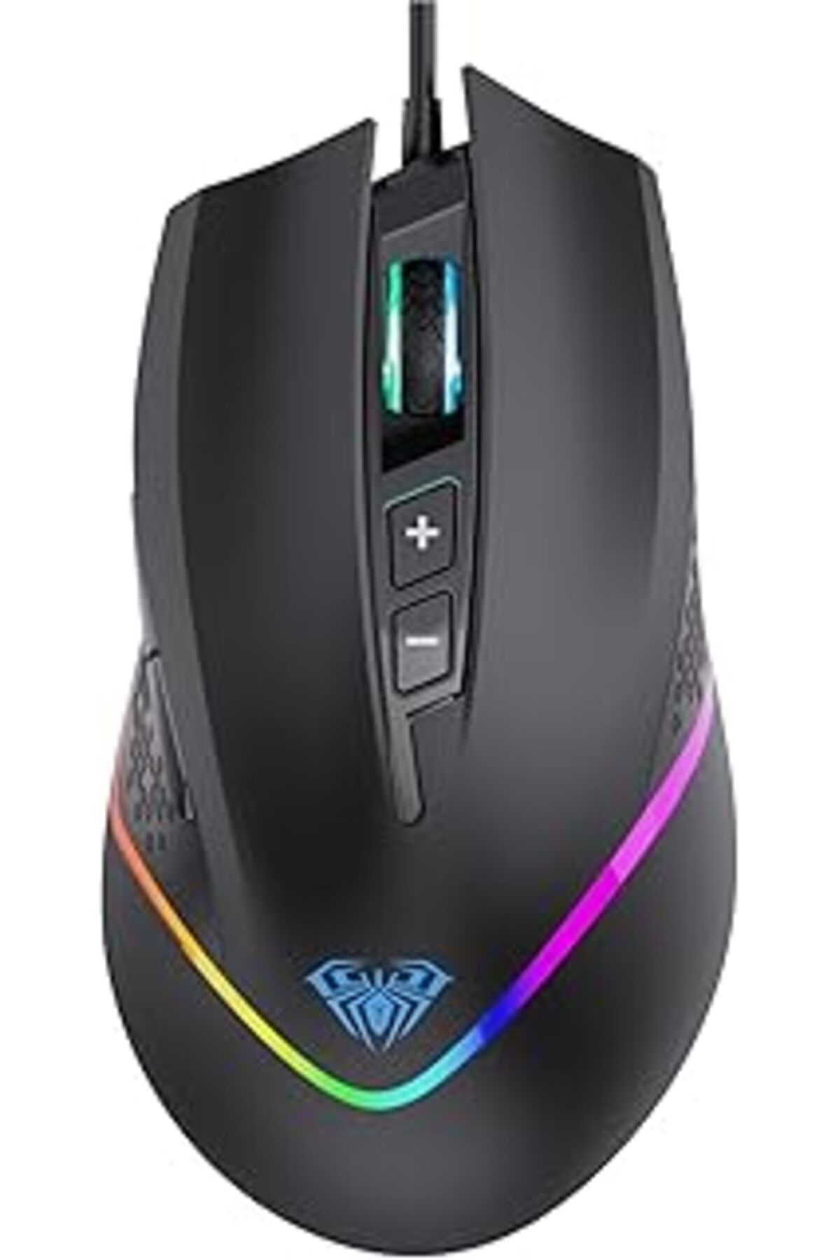 Mu Art Ahşap Aula F805 6400Dpi Rgb 7 Tuşlu Makro Optik Oyuncu Mouse, Siyah