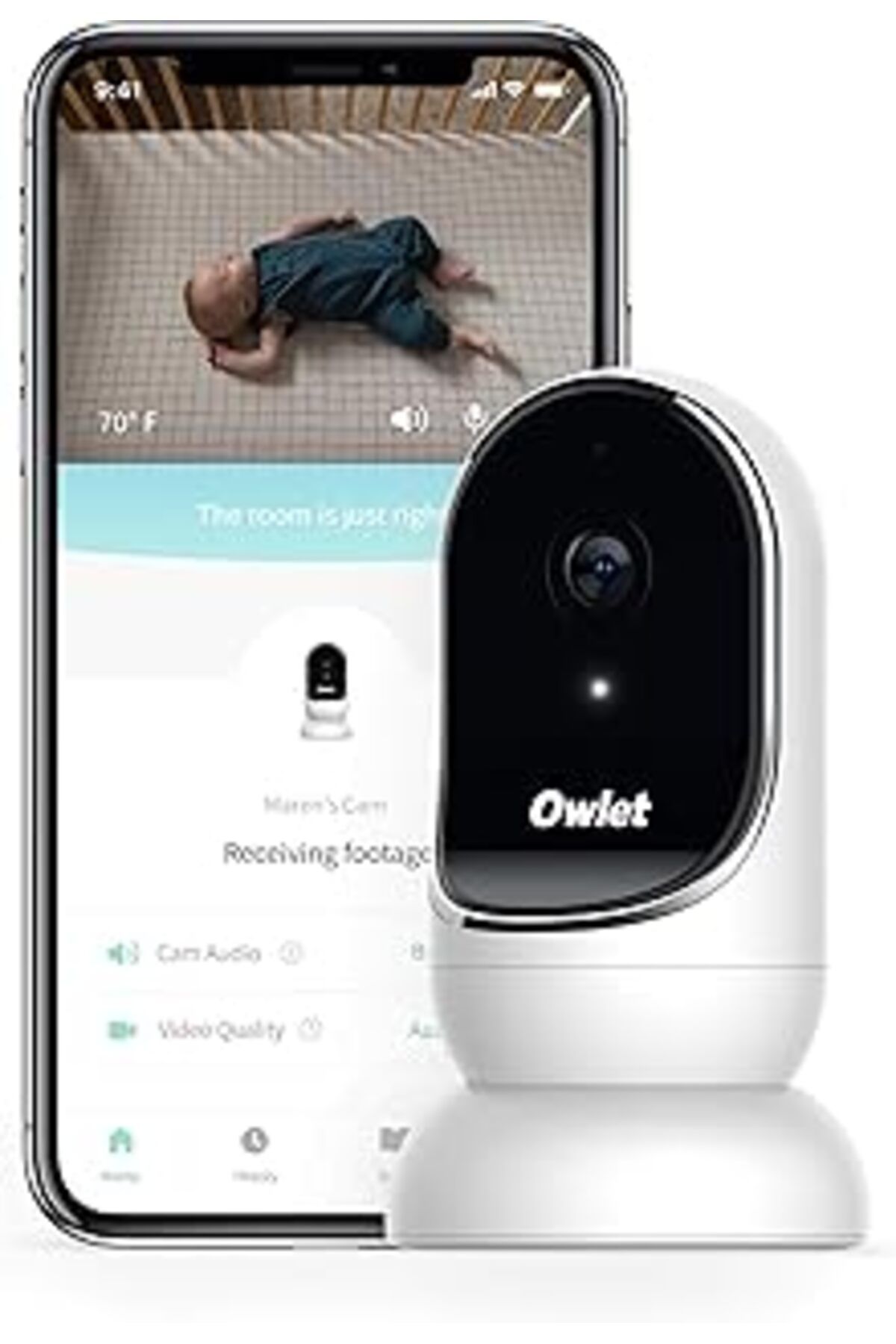 Pazarcan Kamera Ve Sesli Yeni Owlet Bebek Monitörü | İki Yönlü Ses Ve Gece Görüşü Ile Wifi Kamera | Gerçek Z