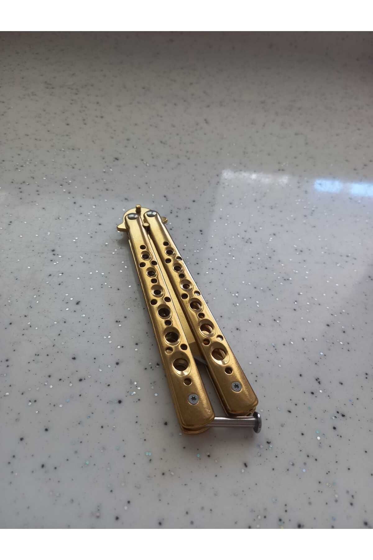 Tactical Line 21 cm Paslanmaz Çelik Gold Kelebek Kamp Kolleksiyon