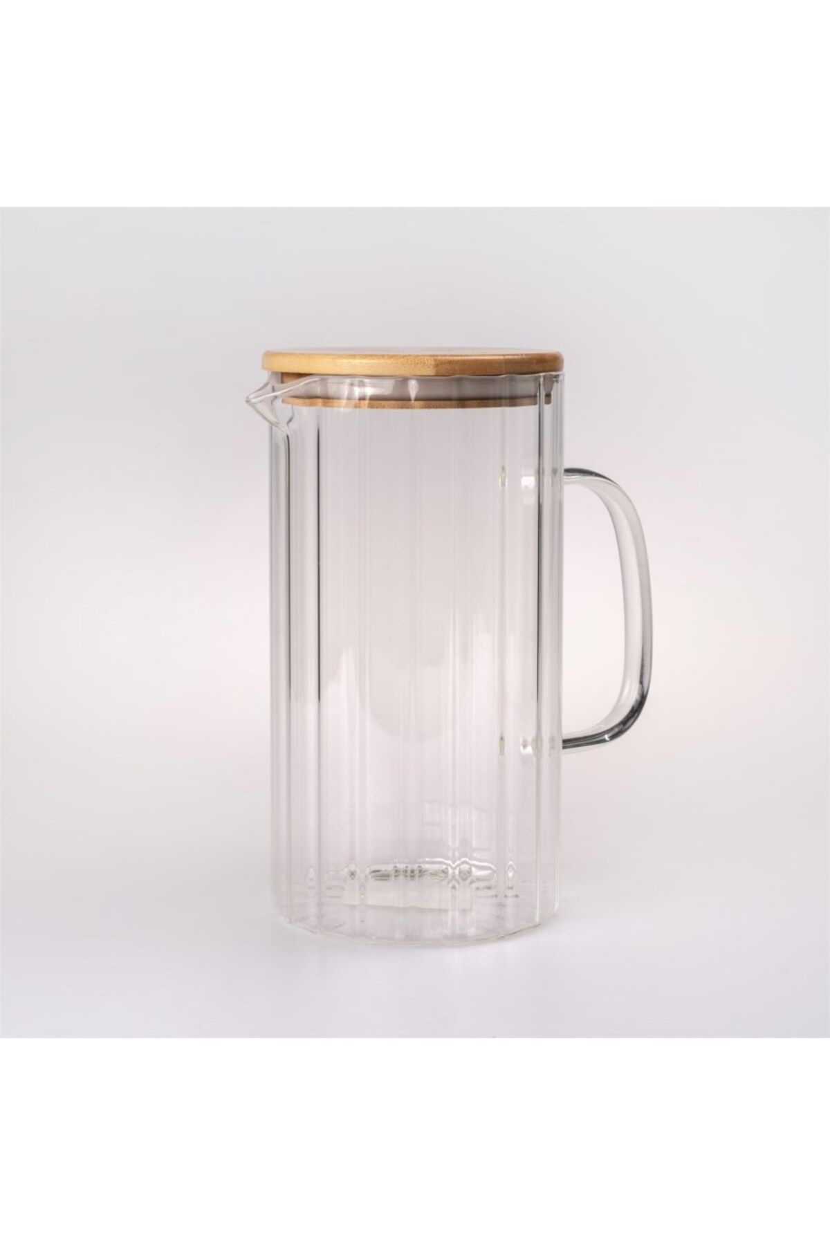 Hinora 2.2 Litre Bambu Kapaklı Cam Sürahi 17x11x20cm