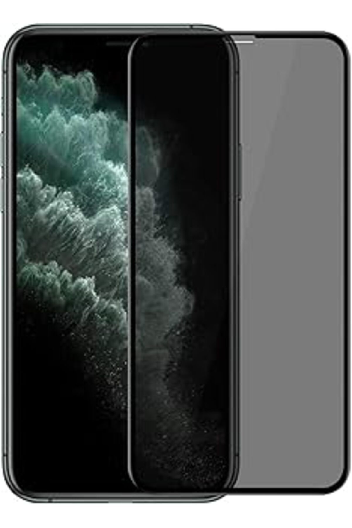 Pazarcan Microsonic Apple Iphone 11 Pro (5.8'') Privacy 5D Gizlilik Filtreli Cam Ekran Koruyucu Siyah
