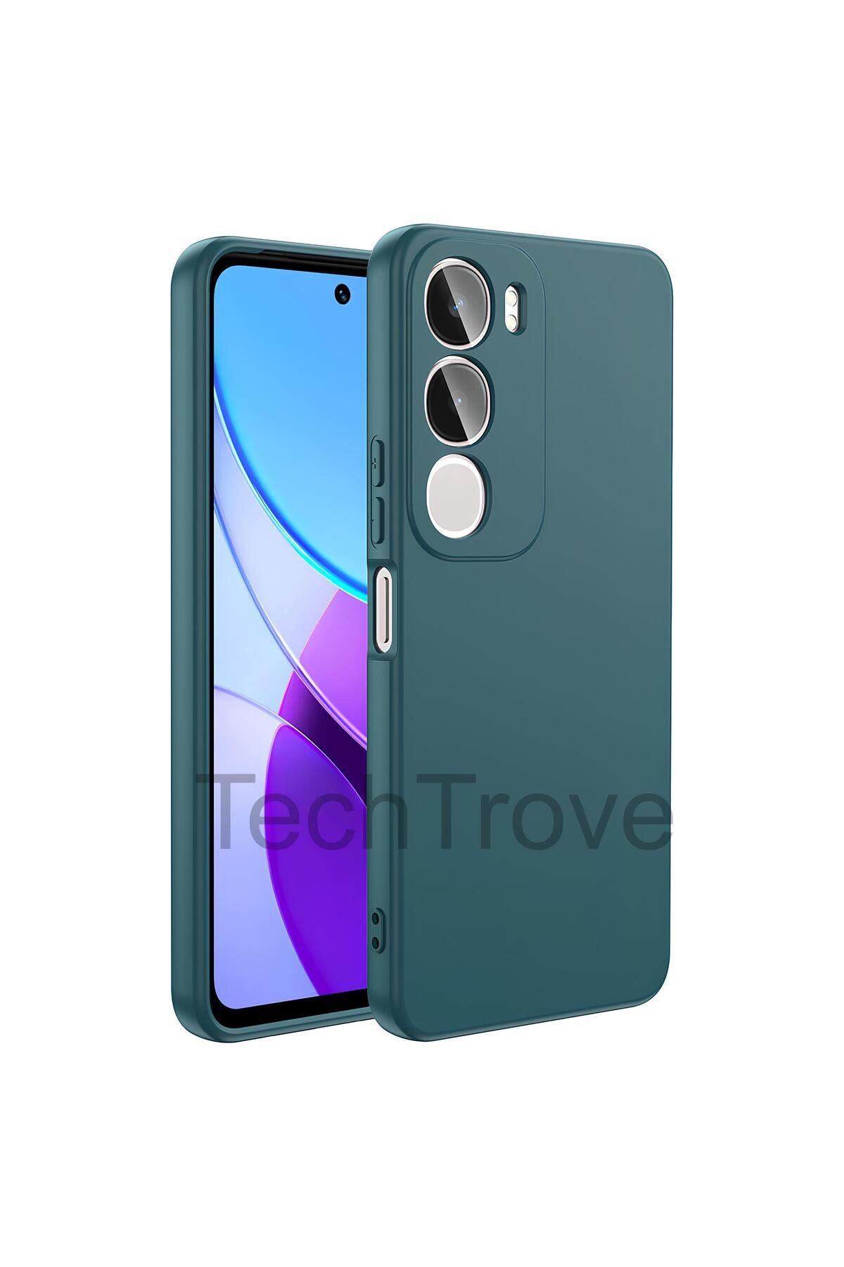 TechTrove Vivo Y19S Kılıf İçi Kadife Süet Tasarımlı Kamera Korumalı Renkli Silikon Kapak