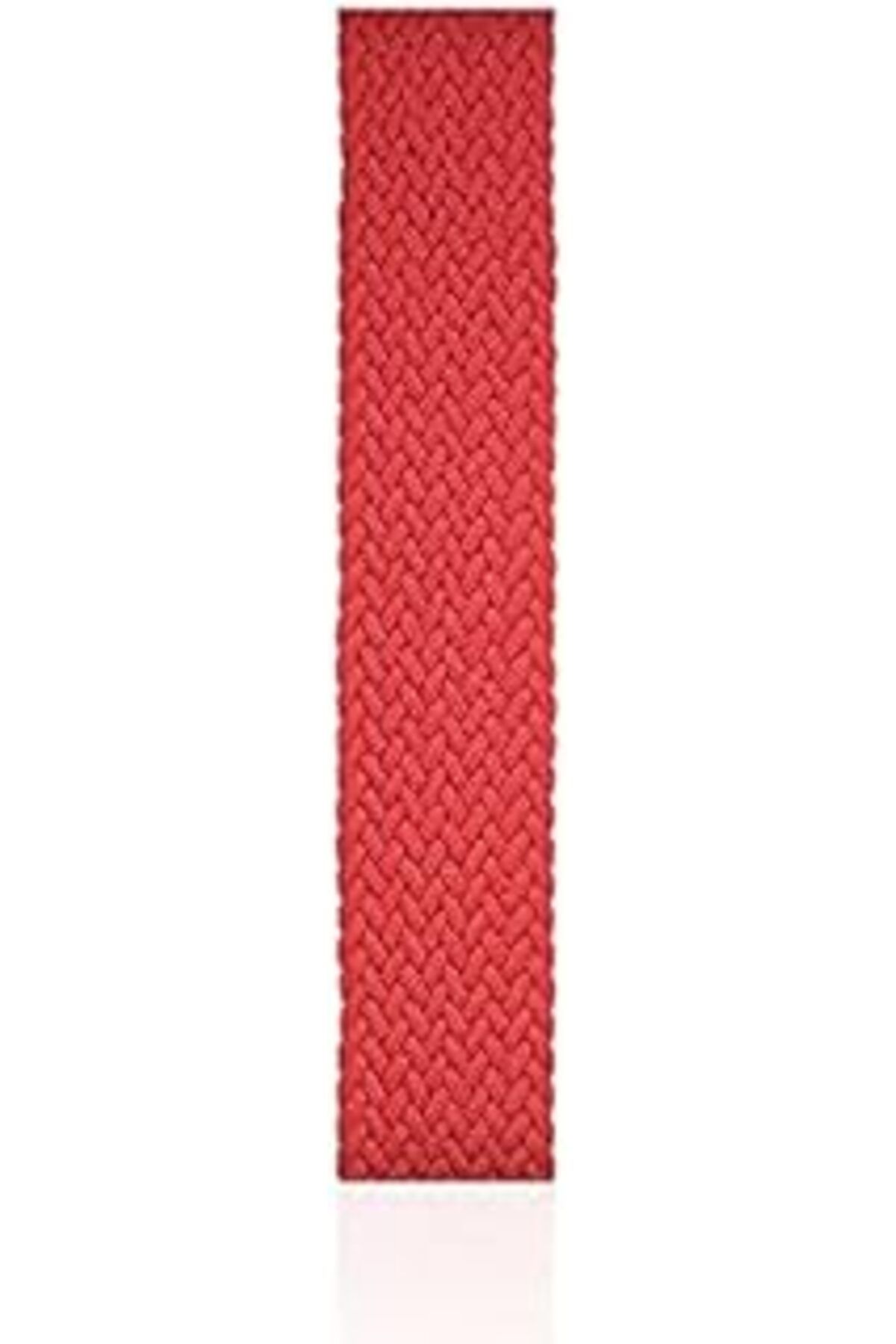 Mu Art Ahşap Watch 44Mm Knitting Braid Small Kordon Kırmızı