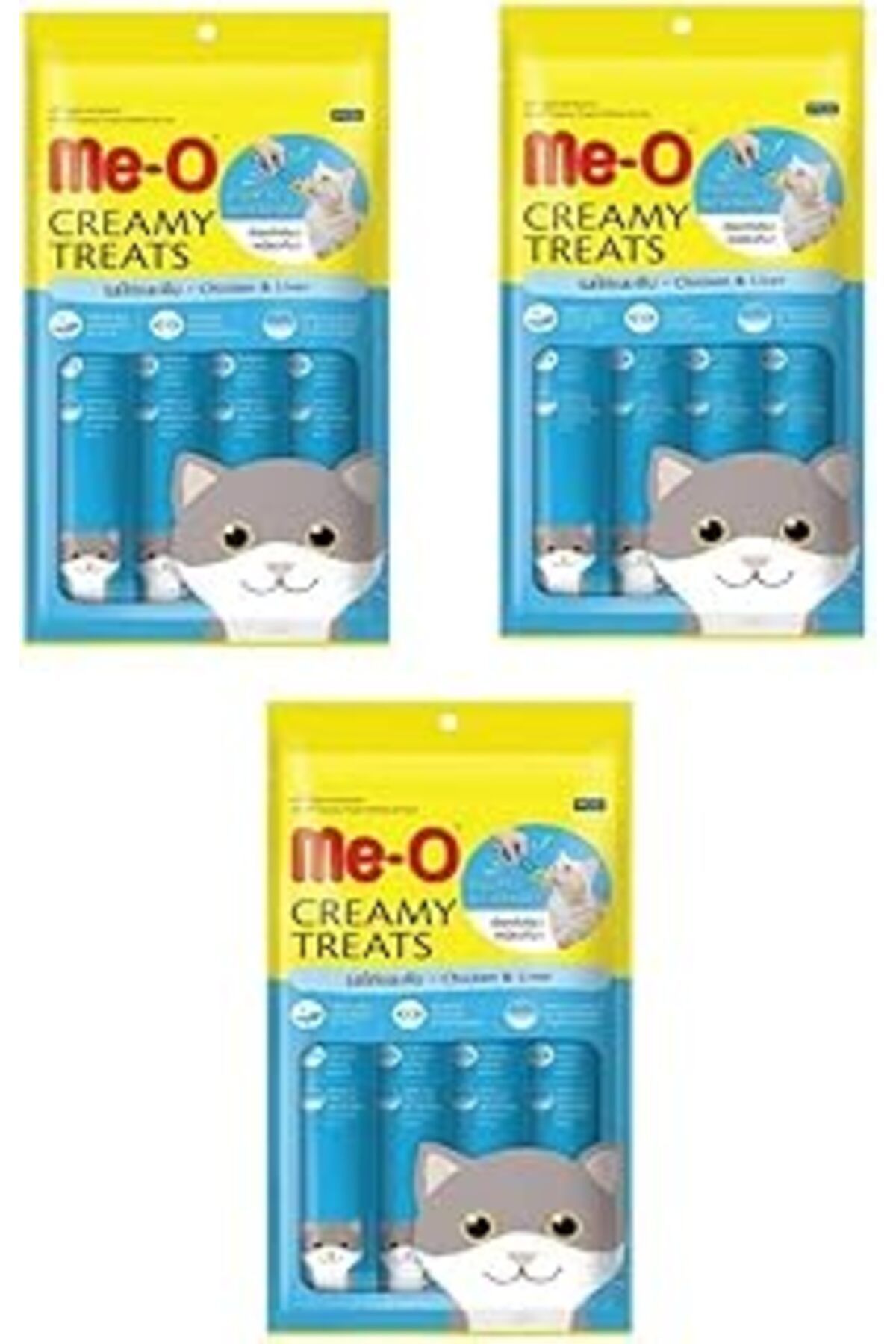 karadağsb Me-O Creamy Treats Tavuk Ve Ciğerli Kedi Ödül Maması 15 Gr X 4 (3 Adet)