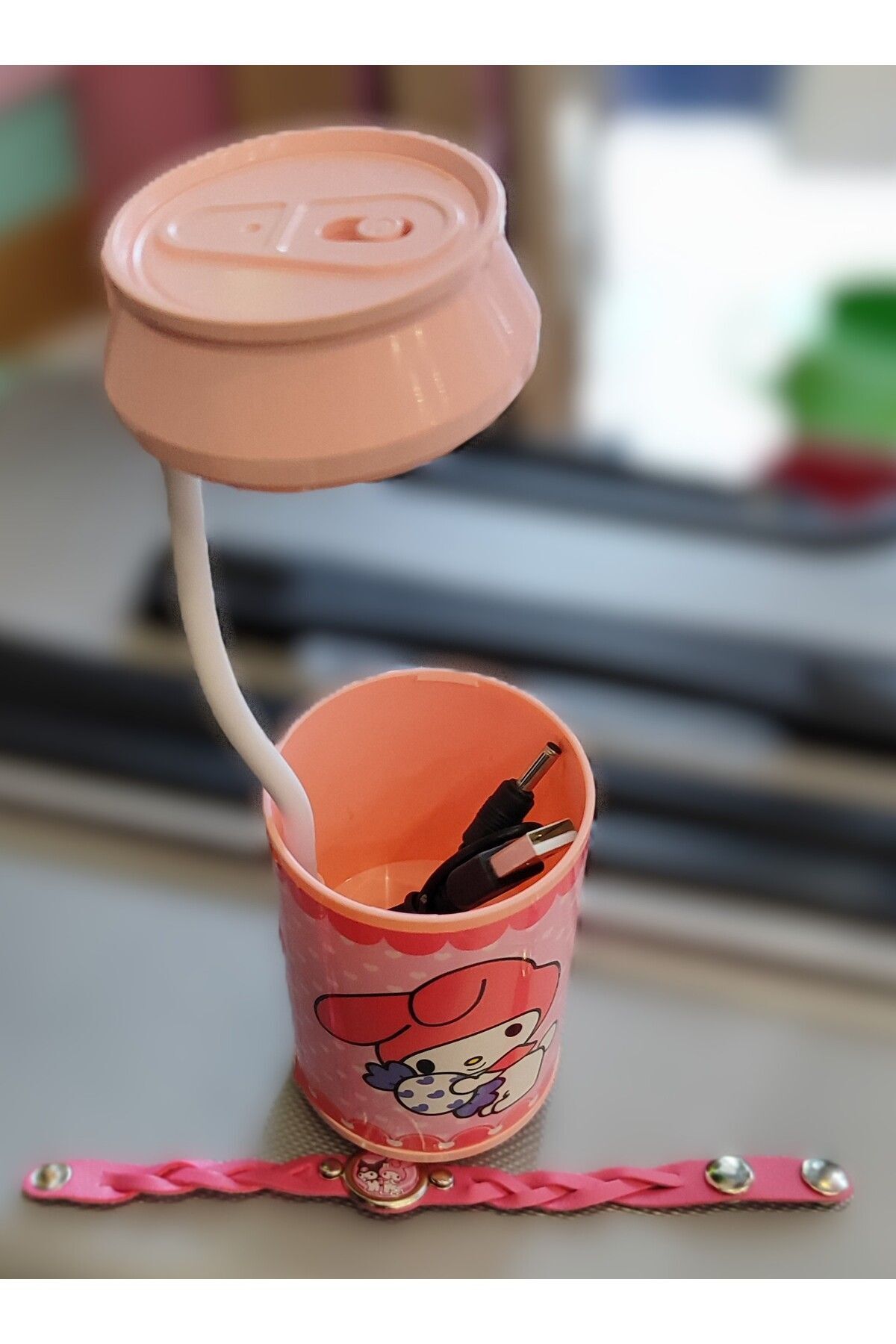 ada çanta kırtasiye Bileklik Hediyeli My Melody, kuromi Şarjlı Kalemlikli Masa Lambası