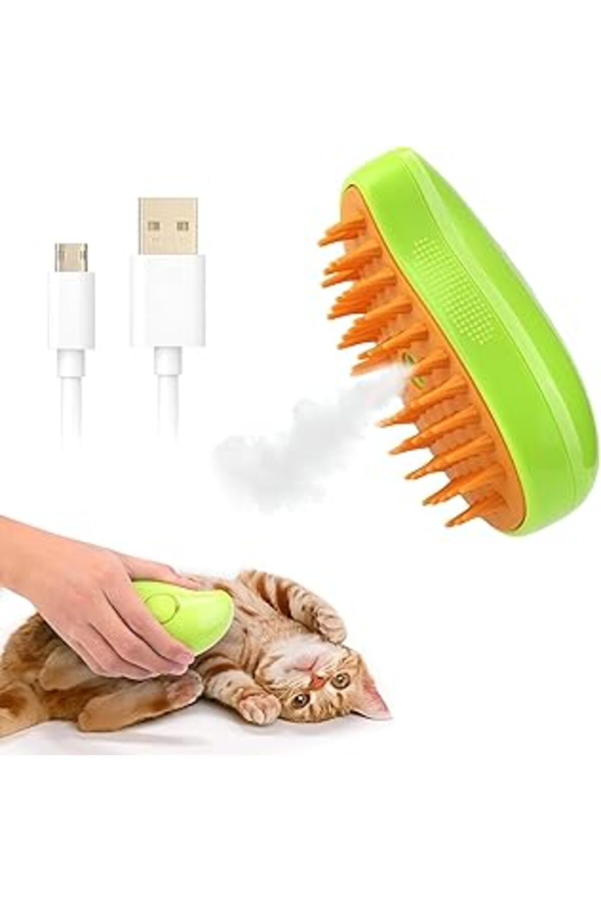 Roses Store Robeve Şarjlı Buharlı Evcil Hayvan Fırçası, Silikon Yumuşak, Ve Köpek Için Robeve Şarjlı Buharlı Fı