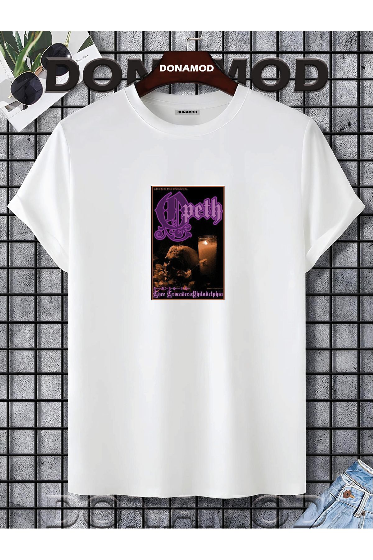 donamod Siyah Beyaz Oversize Opeth Rammstein Angel Radiohead Burzum Rock Metal Black Müzik Tişört T shirt