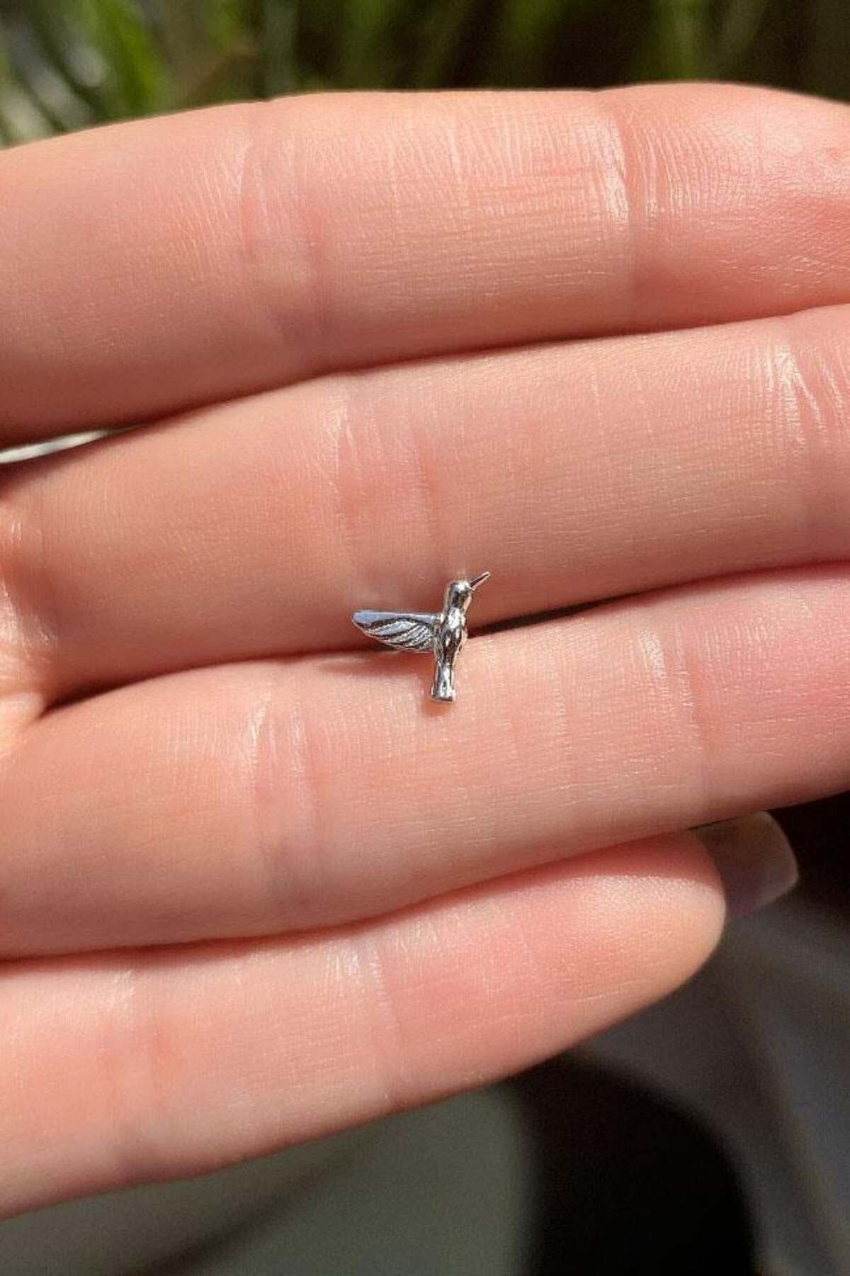 Spossy Silver Jewelry Kuş Piercing Küpe