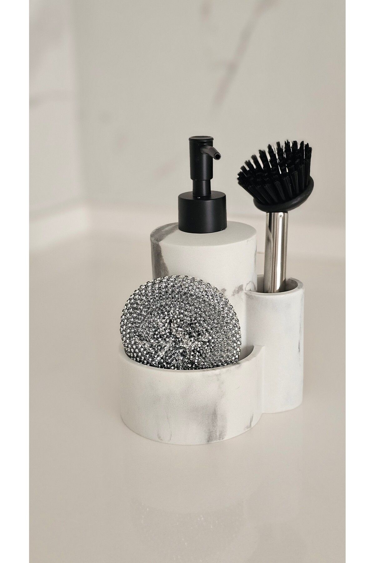 daimahome Mermer Görünümlü Çok Bölmeli Sabunluk | Mutfak Ve Banyo Düzenleyici