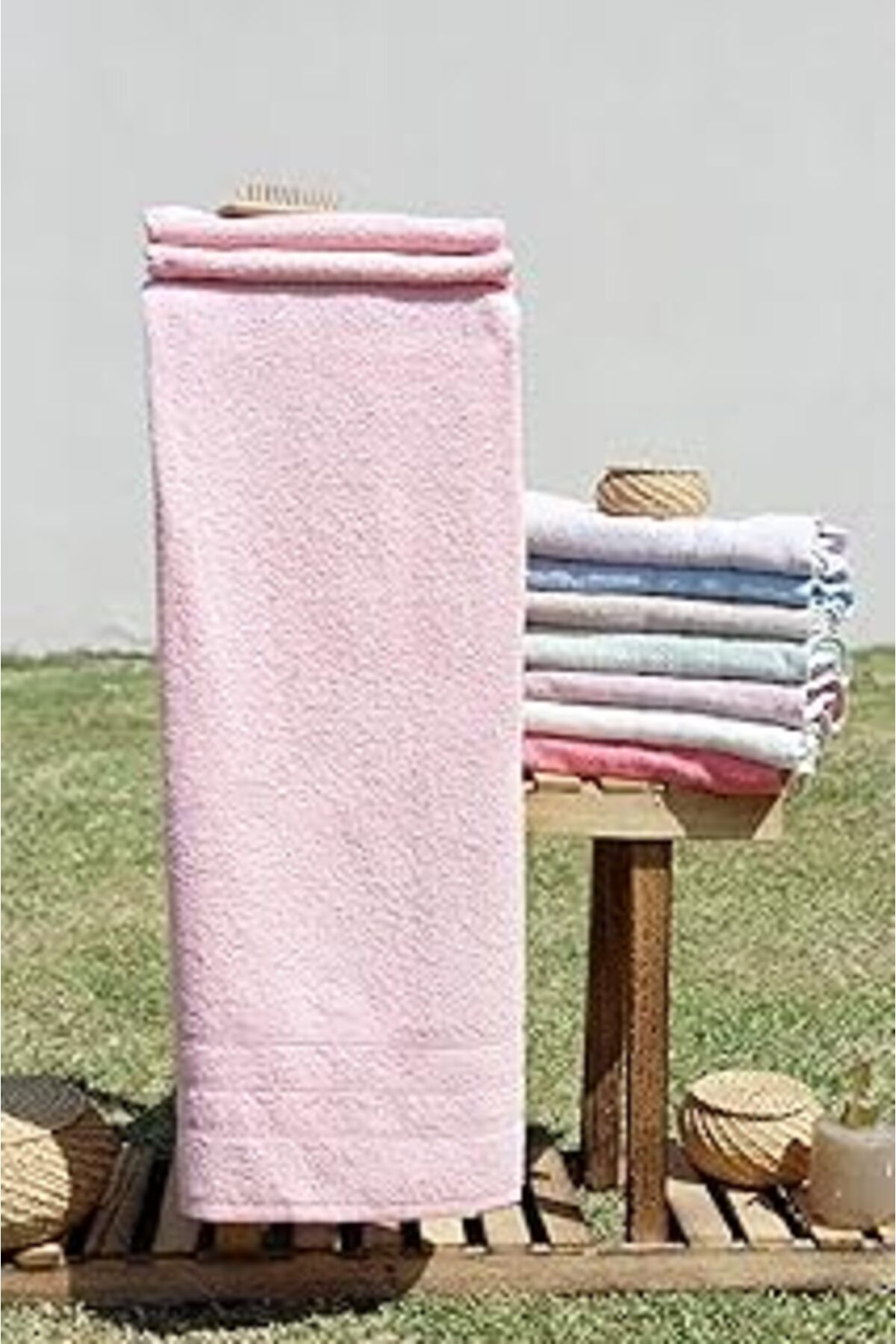 Roses Store Baveno %100 Pamuk Renkli 70X140 Banyo Havlusu Toz Pembe