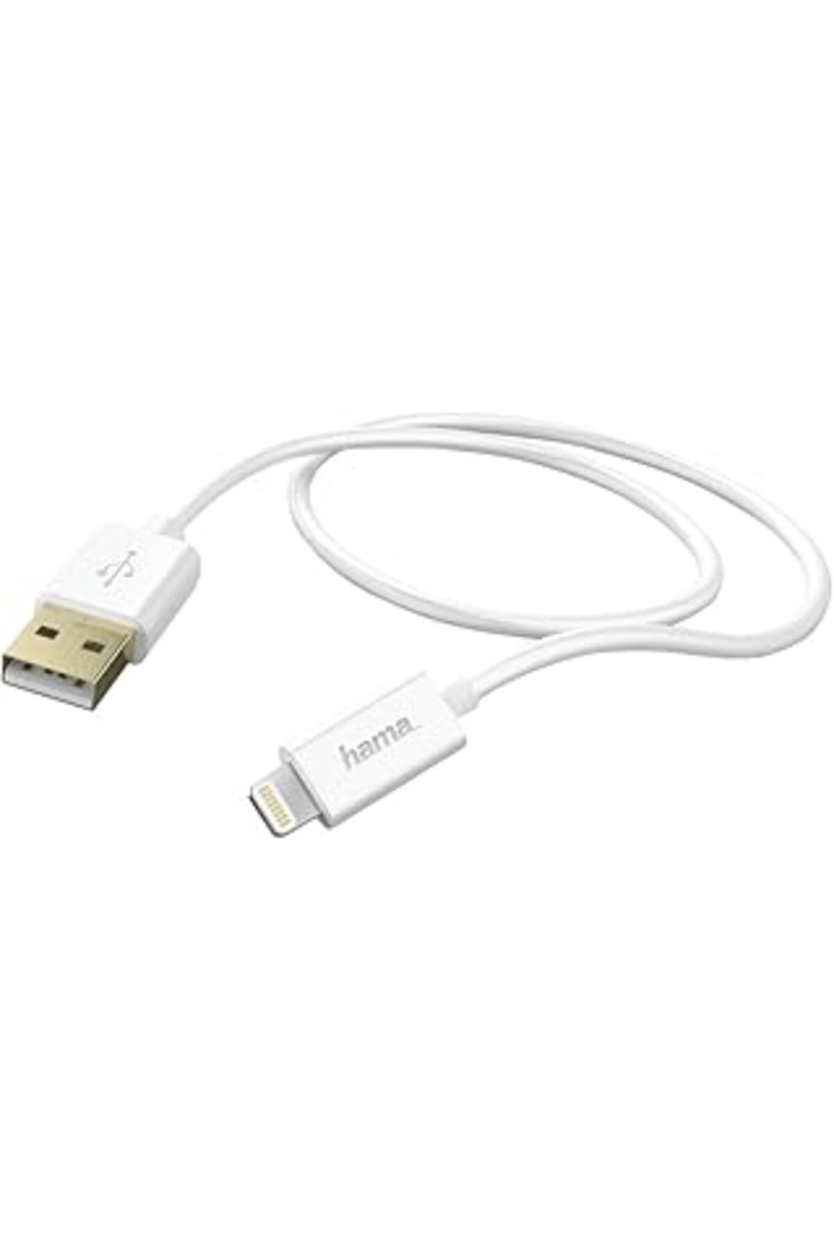 Pİ GLOBAL Hama 173640 Altın Uçlu 1.5M Apple Lightning Usb Kablo, Beyaz