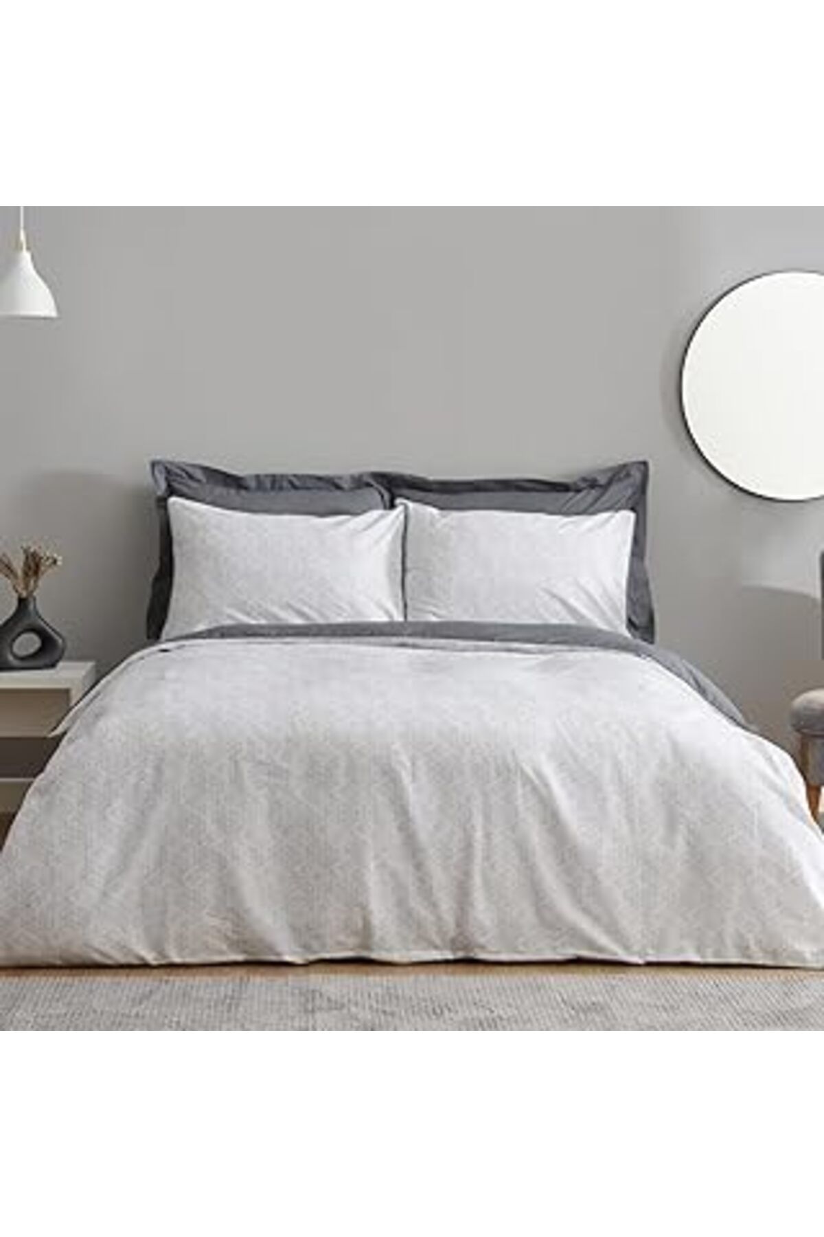 Pİ GLOBAL Karaca Home Ferne %100 Pamuk Tek Kişilik Nevresim Takımı Gri