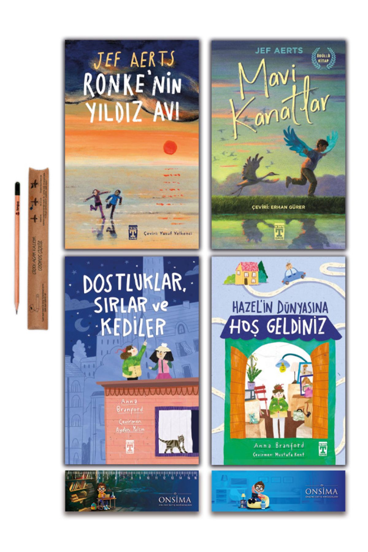 İlk Genç Timaş Mavi Kantlar - Dostluklar Sırlar ve Kediler - Ronke nin Yıldız Avı - Hazel in Dünyası Set 4 Kitap