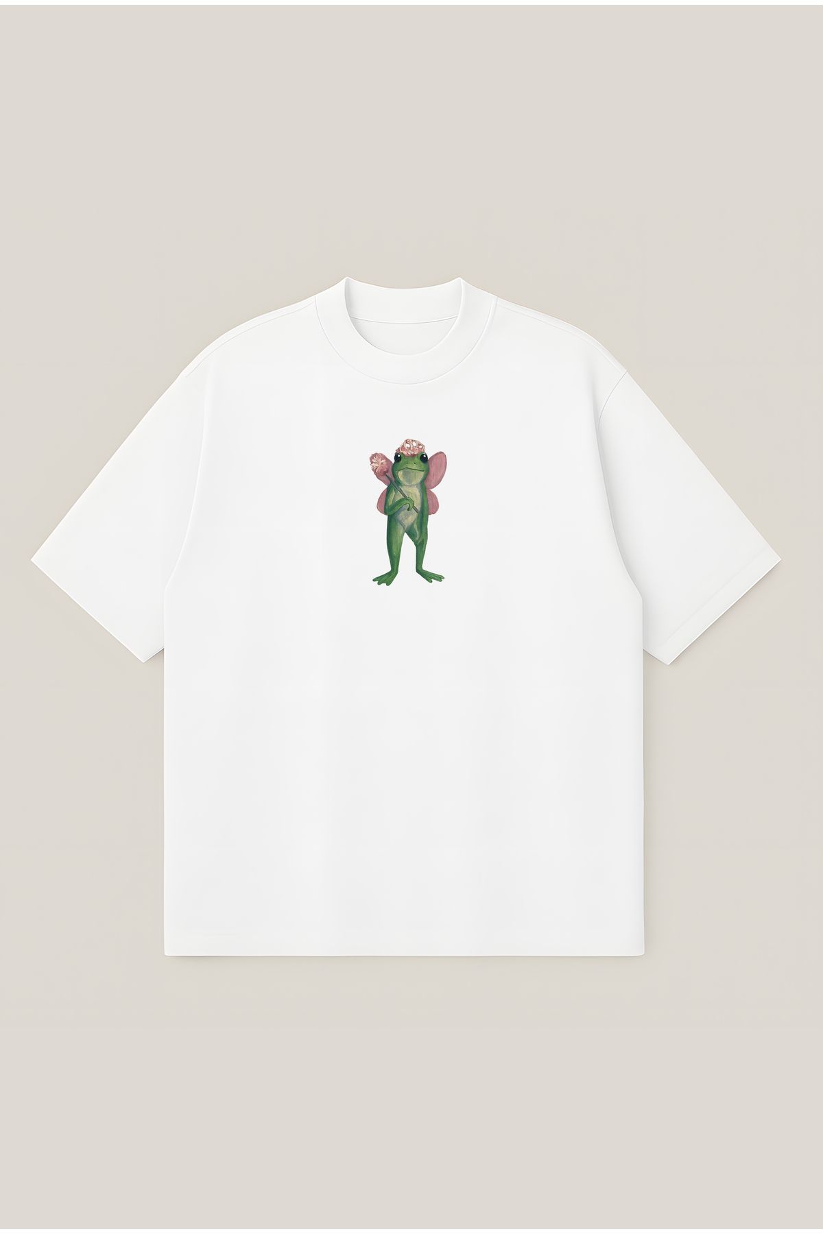 Moon Dancer Kurbağa Peri Unisex Oversize Baskılı Boxy Fit Kalın Kumaşlı T-shirt