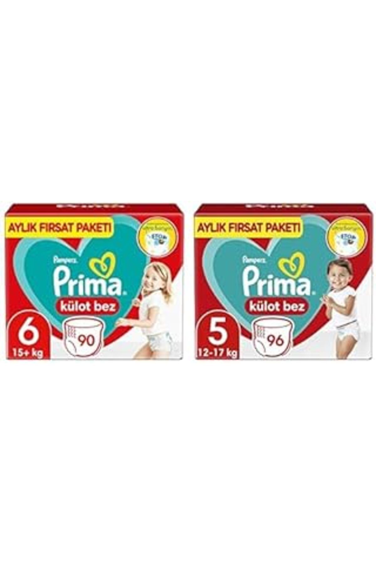 Mu Art Külot Bez 6 Beden 90 Bebek Bezi 15Kg+ & Külot Bez 5 Beden 96 Bebek Bezi 12Kg-17Kg