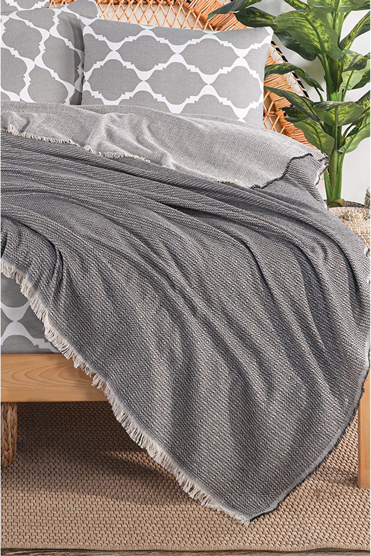 Evimemoda-Double Pique Set with Elastic Sheets Code Oslo Black 3