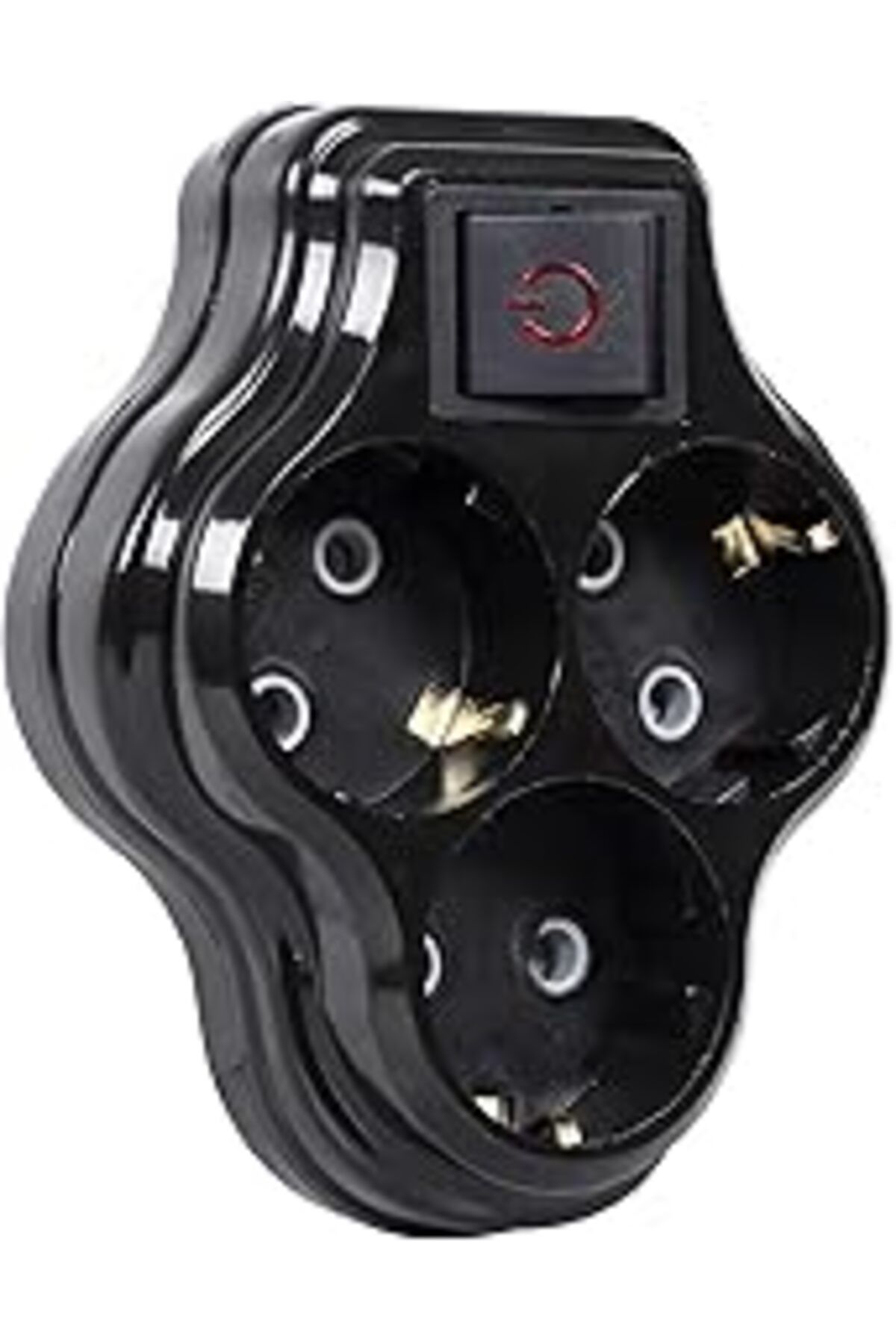 TBSProjects Timsal 3lü Anahtarlı Golyat, Üçlü Topraklı Priz Duvar Tipi Çoklayıcı Fiş, 16a 250 Volt, Max 3600 W