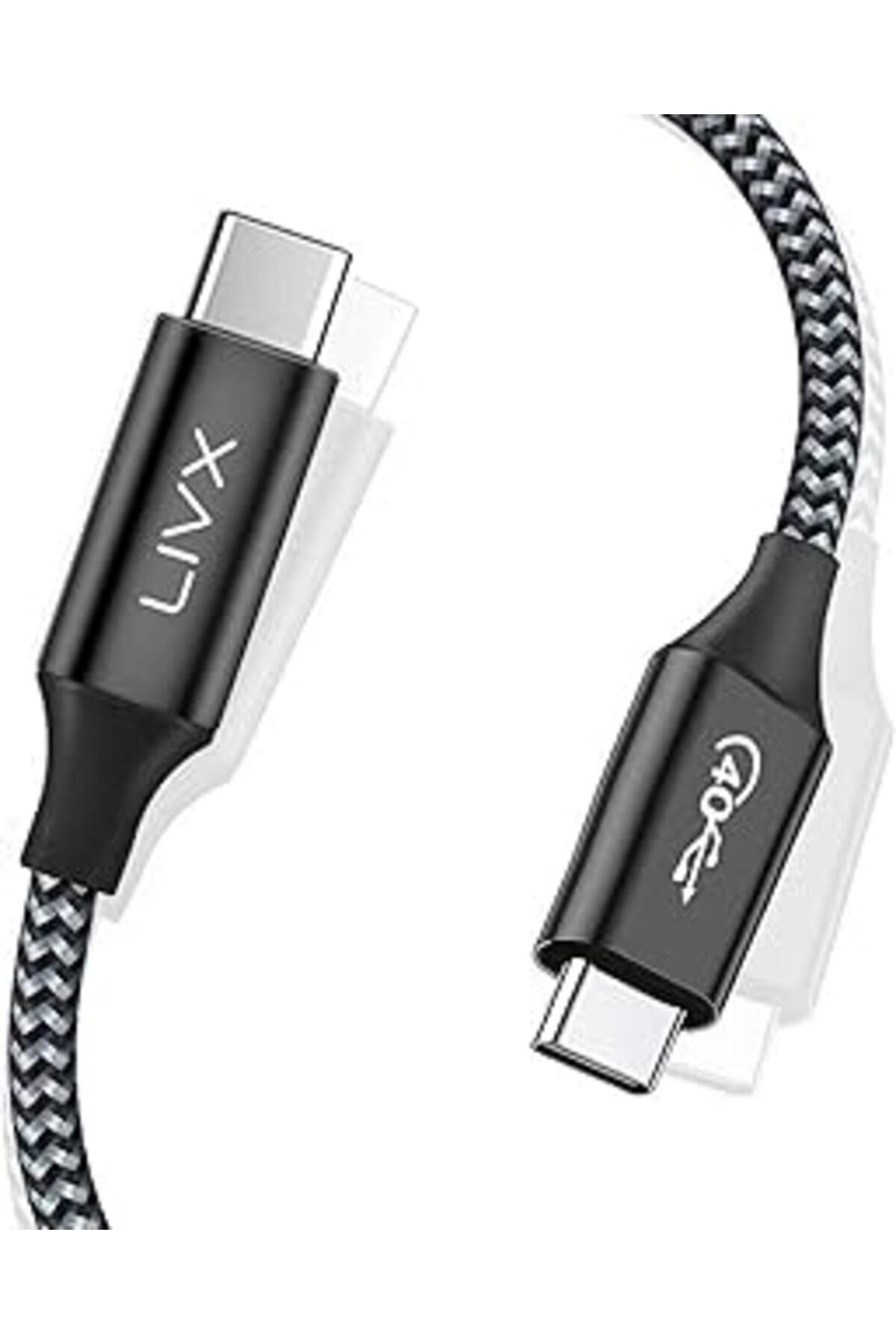 jupiter global bazaar Livx Action Thunderbolt 4 Type C Kablo 100 W Pd Şarj 40 Gbps Veri Ve Görüntü Aktarım Kablosu Örgülü