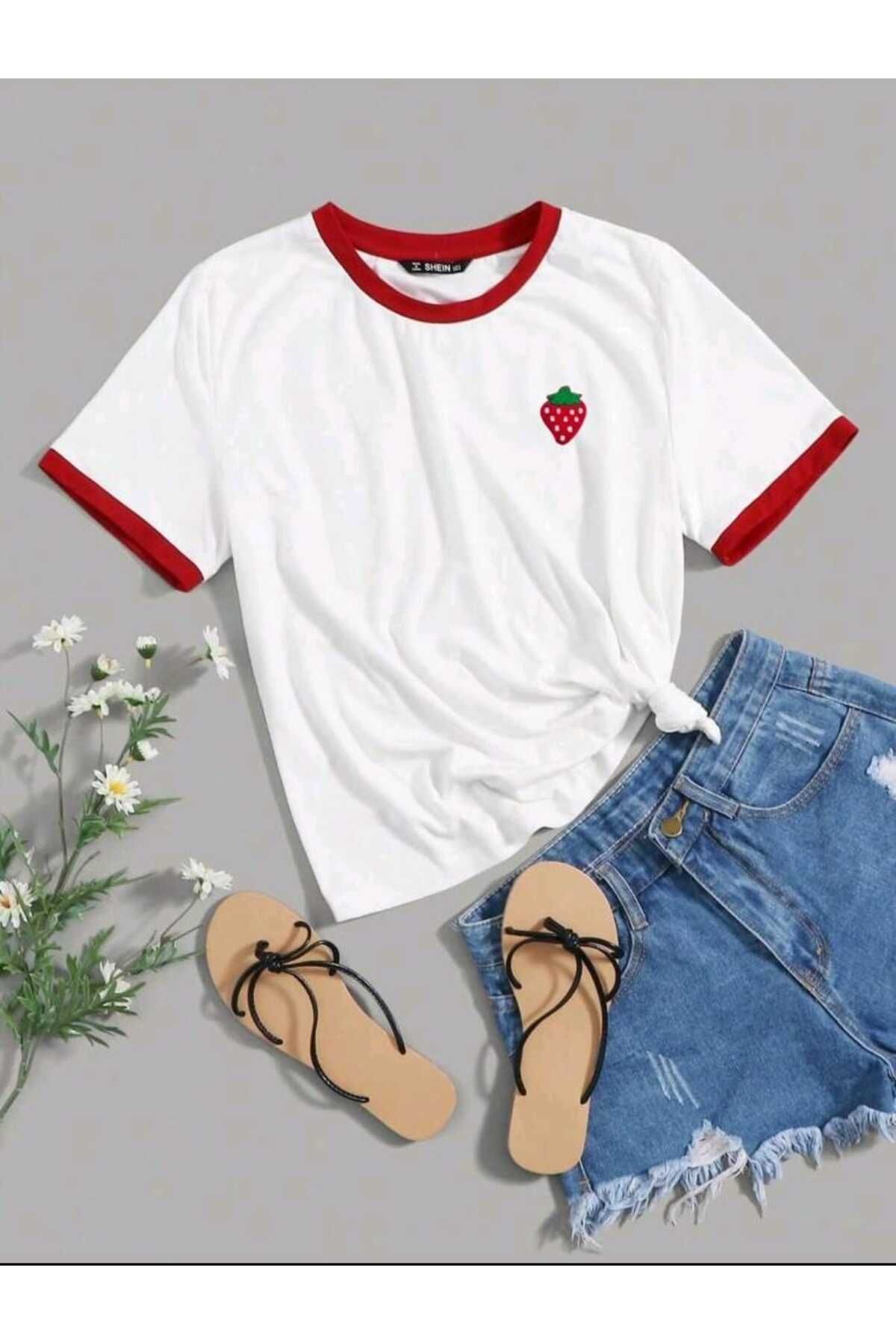 FAVORİST Biyeli Kol Detaylı Yazlık Pamuklu T-shirt