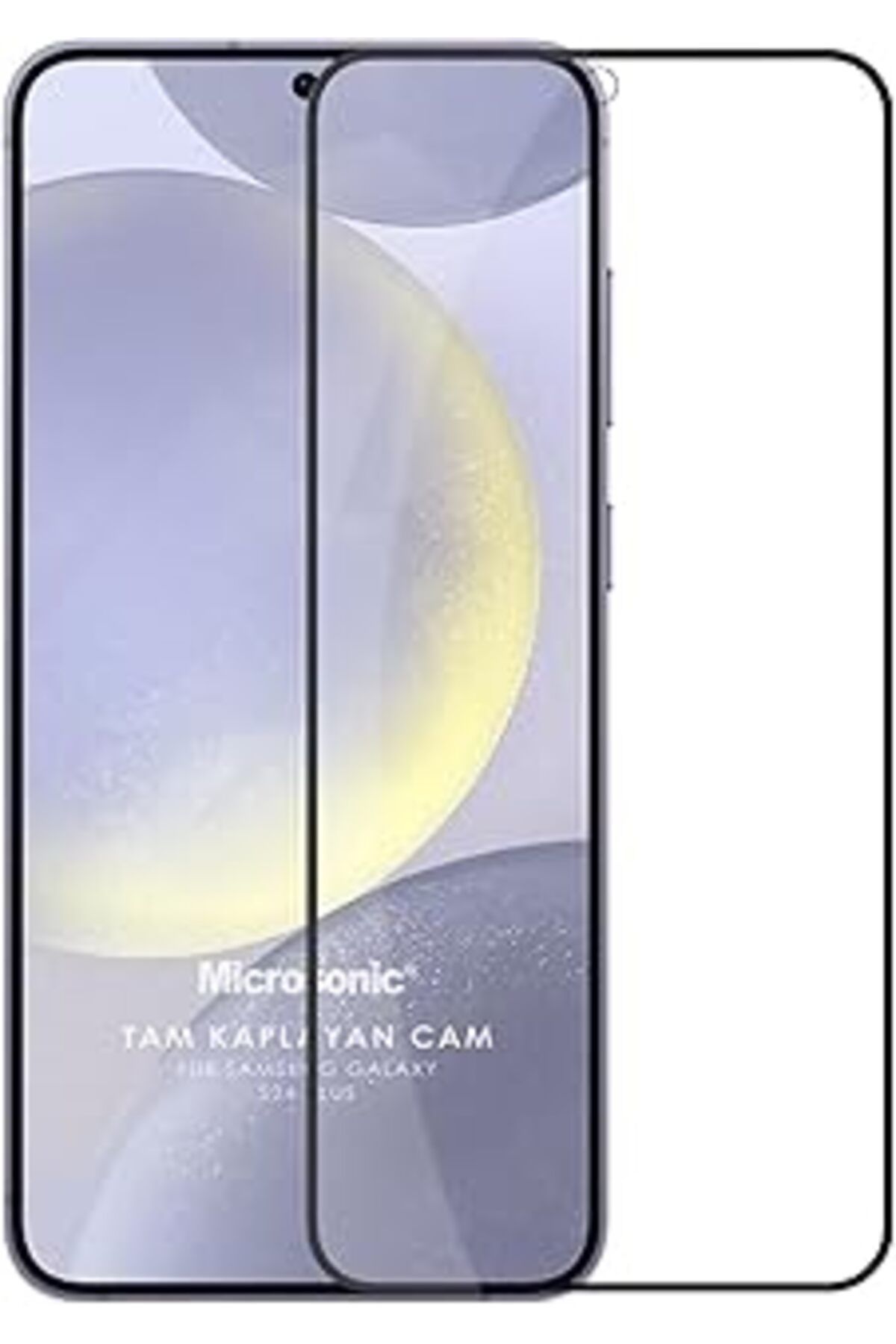 Pazarcan Microsonic Samsung Galaxy S24 Plus Tam Kaplayan Temperli Cam Ekran Koruyucu Siyah