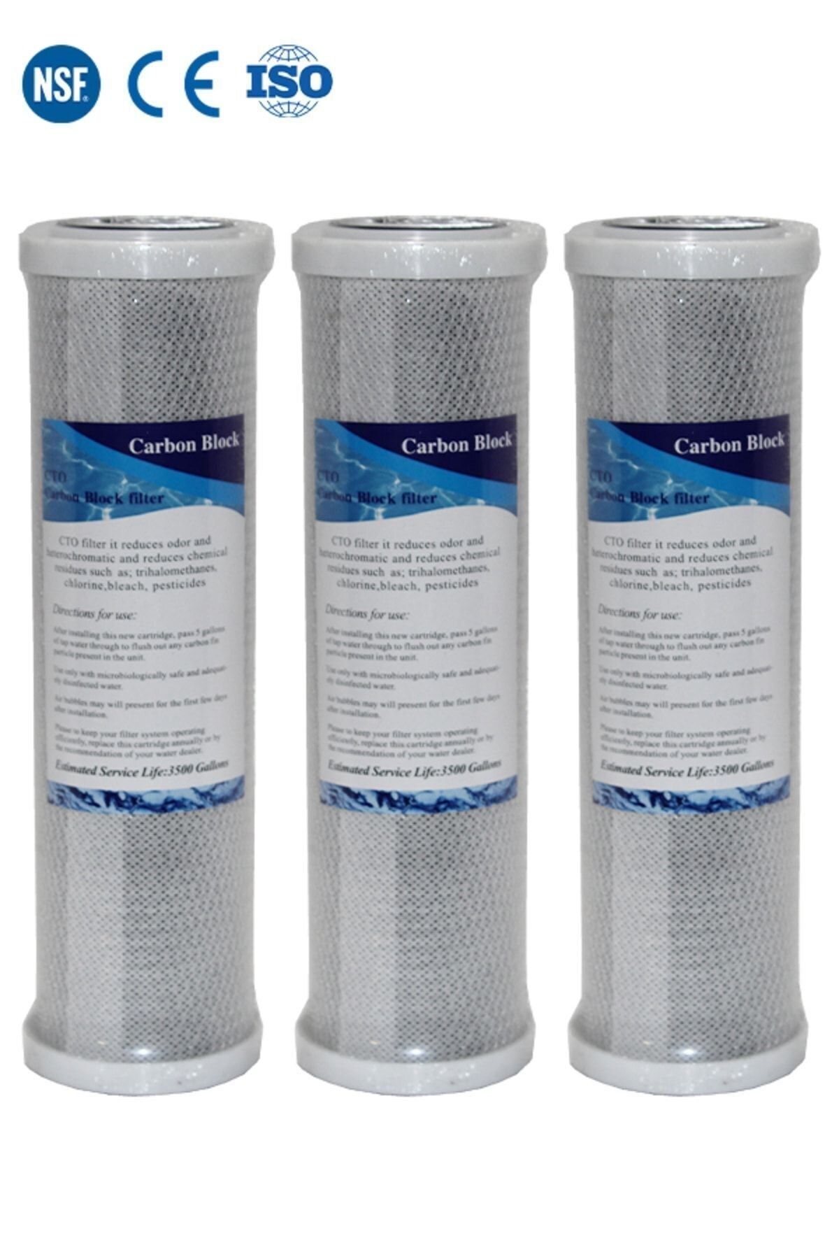 Filter Store Açık Kasa Su Arıtma Cihazı Cto Blok Karbon Filtre (3 Adet)