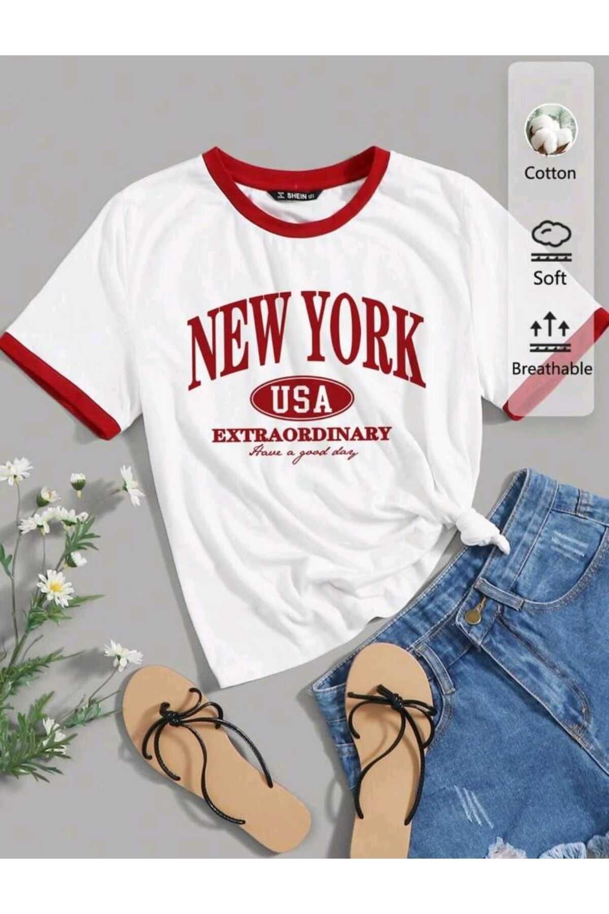 FAVORİST Biyeli Kol Detaylı Yazlık Pamuklu T-shirt
