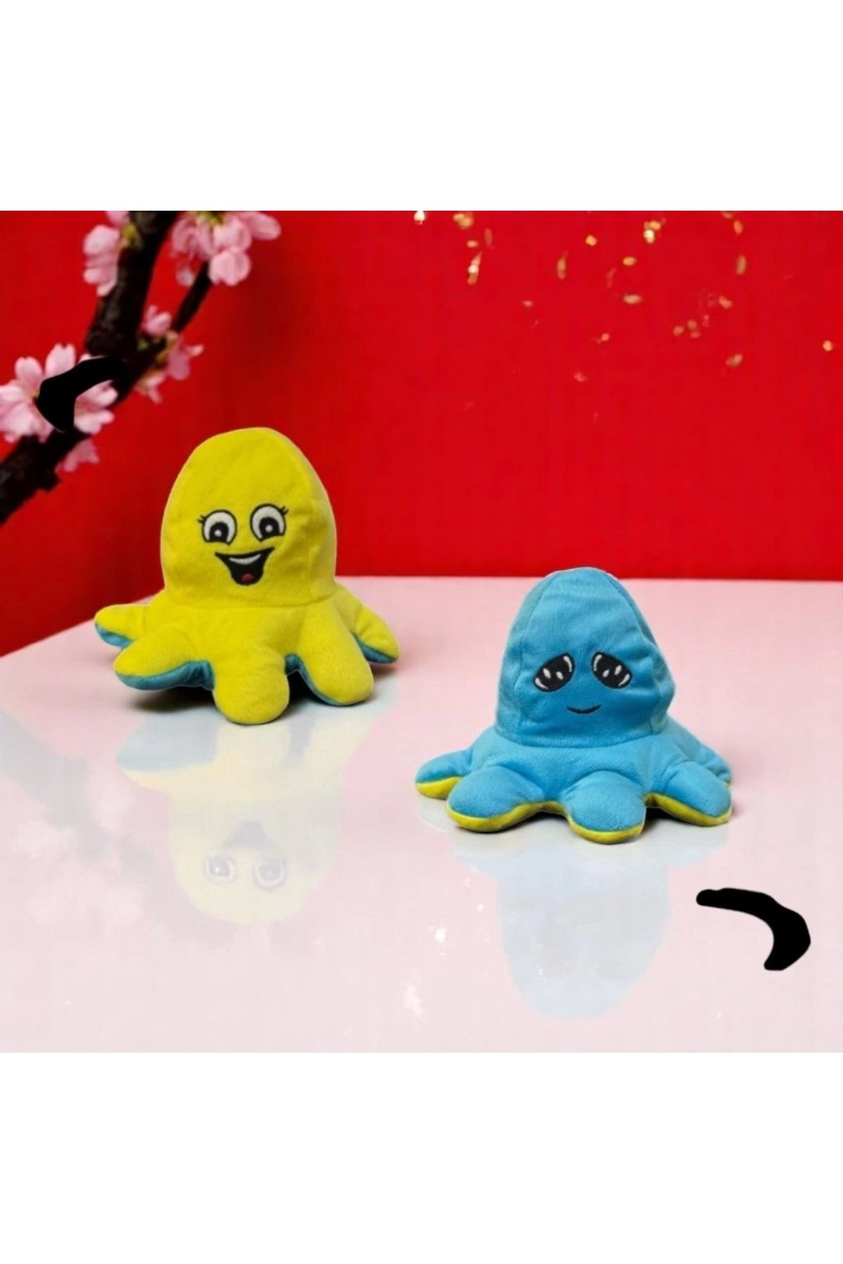 Wionland Sarı Lacivert Mood Ahtapot Peluş