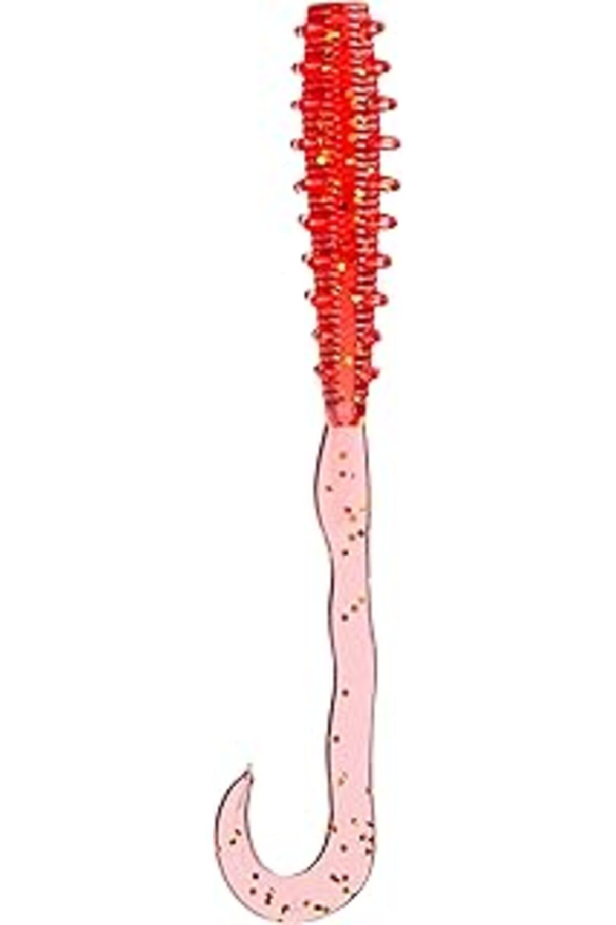 Mu Art Major Craft Red Back Curly Tai Rubber Worm Tmw-Cul #005 Red Glitter