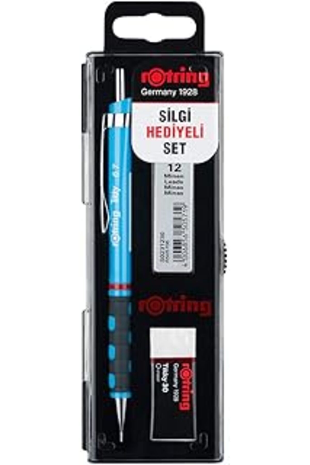 robotrend Rotring Tikky Mekanik Kurşun Kalem, Uç Ve Silgi Seti, 0,7 Mm Kalem, 2B Uç, Orta Boy Silgi, Açık Mav