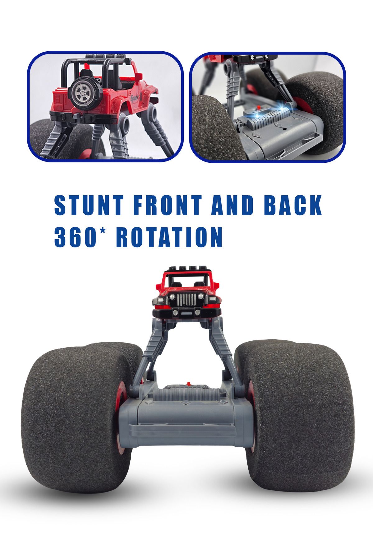 JUNLIDA-RC Stunt Car with Soft Sponge Wheels 360 Rotation, Rechargeable, High-Speed Flip RC Vehicle 3