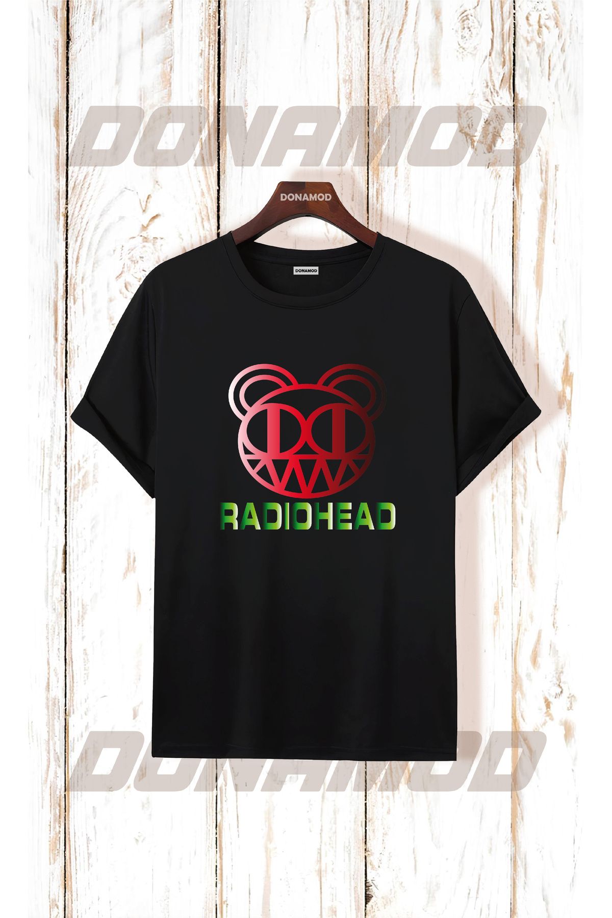 donamod Siyah Beyaz Oversize Radiohead Rammstein Angel Opeth Burzum Rock Metal Black Müzik Tişört T shirt
