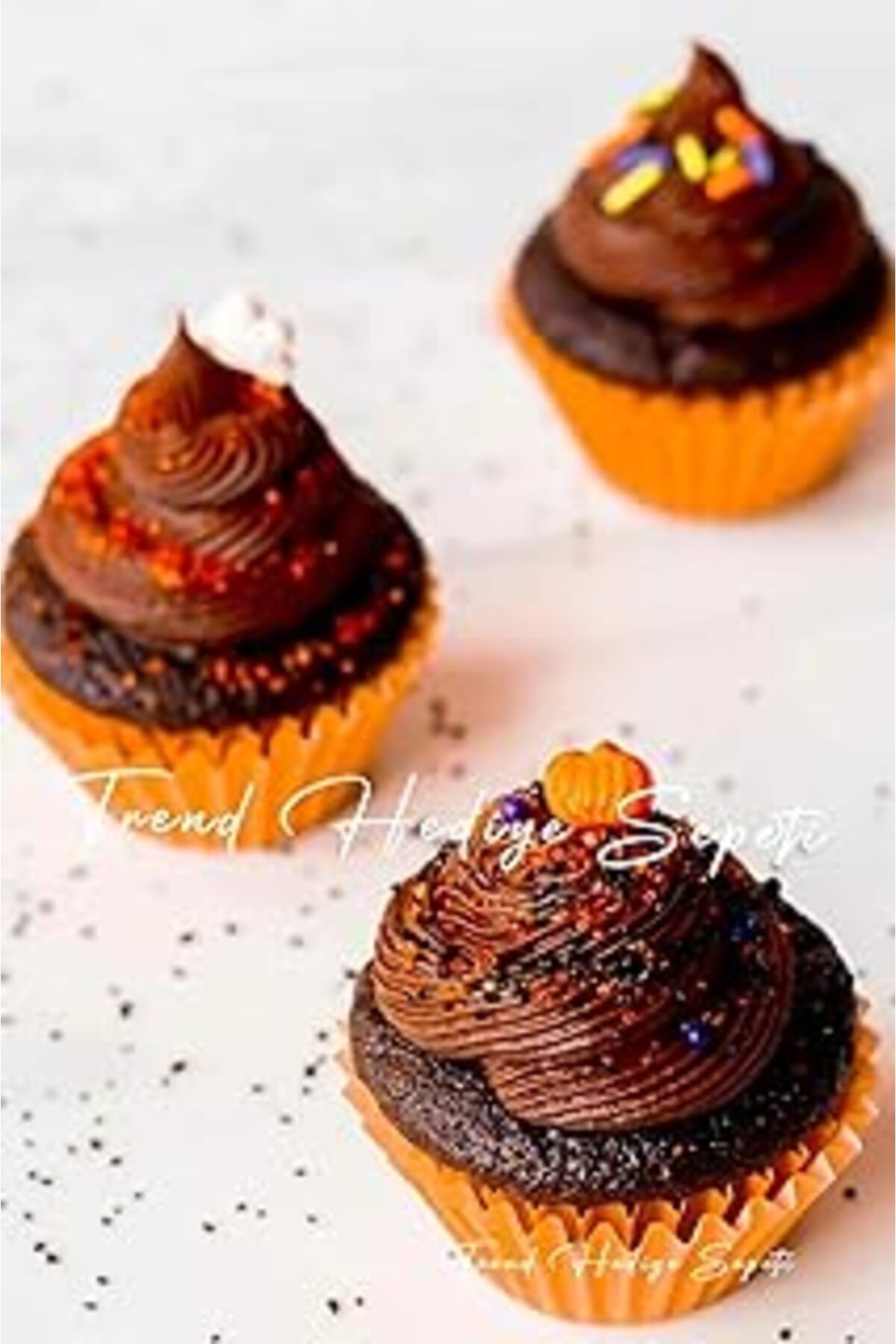Pazarcan Trend Hediye Sepeti Takribi 200 Adet Mini Boy Turuncu Truff Çikolata Kağıdı, Lokum Kağıdı, Muffin K