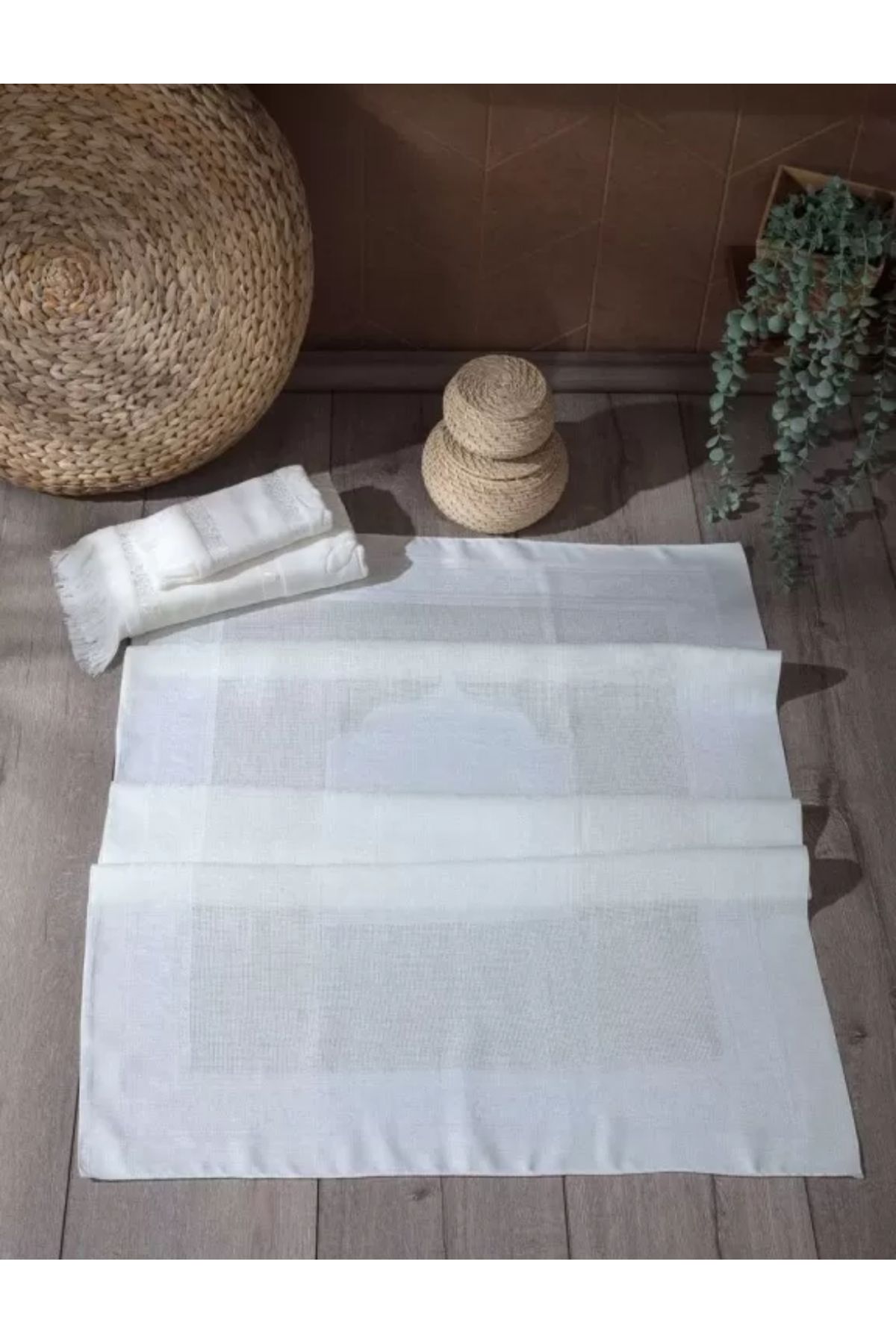 SARRA HOME Etamin İşlemelik Akıllı Seccade , Pano Seccade , El Yğz ve Mutfak Havlusu 3’lü Kanaviçe Seti