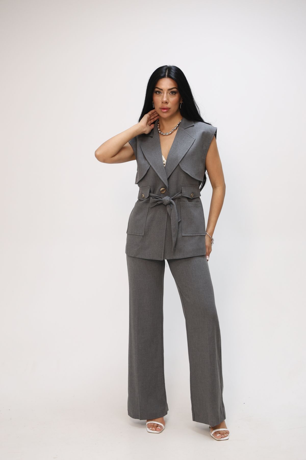 Nesil-Aller Detailed Belted Vest 2