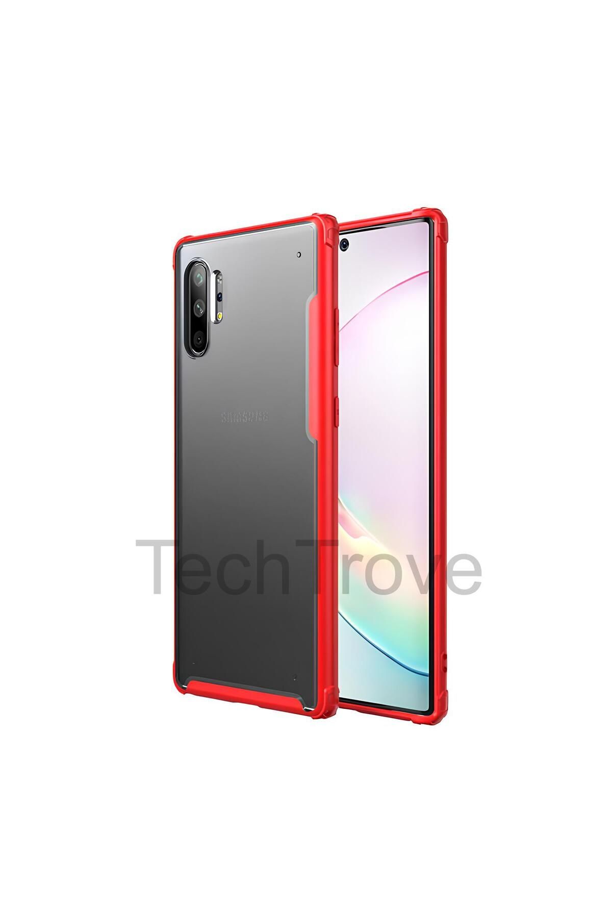 TechTrove Samsung Galaxy Note 10 Plus Kılıf Extra Korumalı Arkası Şeffaf Slikon Kapak