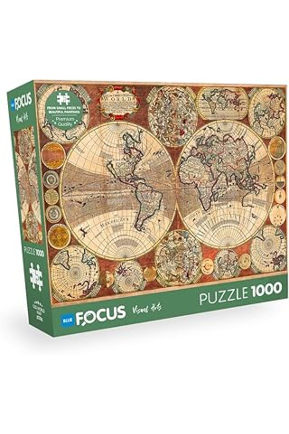 NZM TİCARET Blue Focus 1000 Parça - Old World Map (Eski Dünya Haritasi)